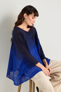 Navy Blue Dip Dye Knit Easy Top