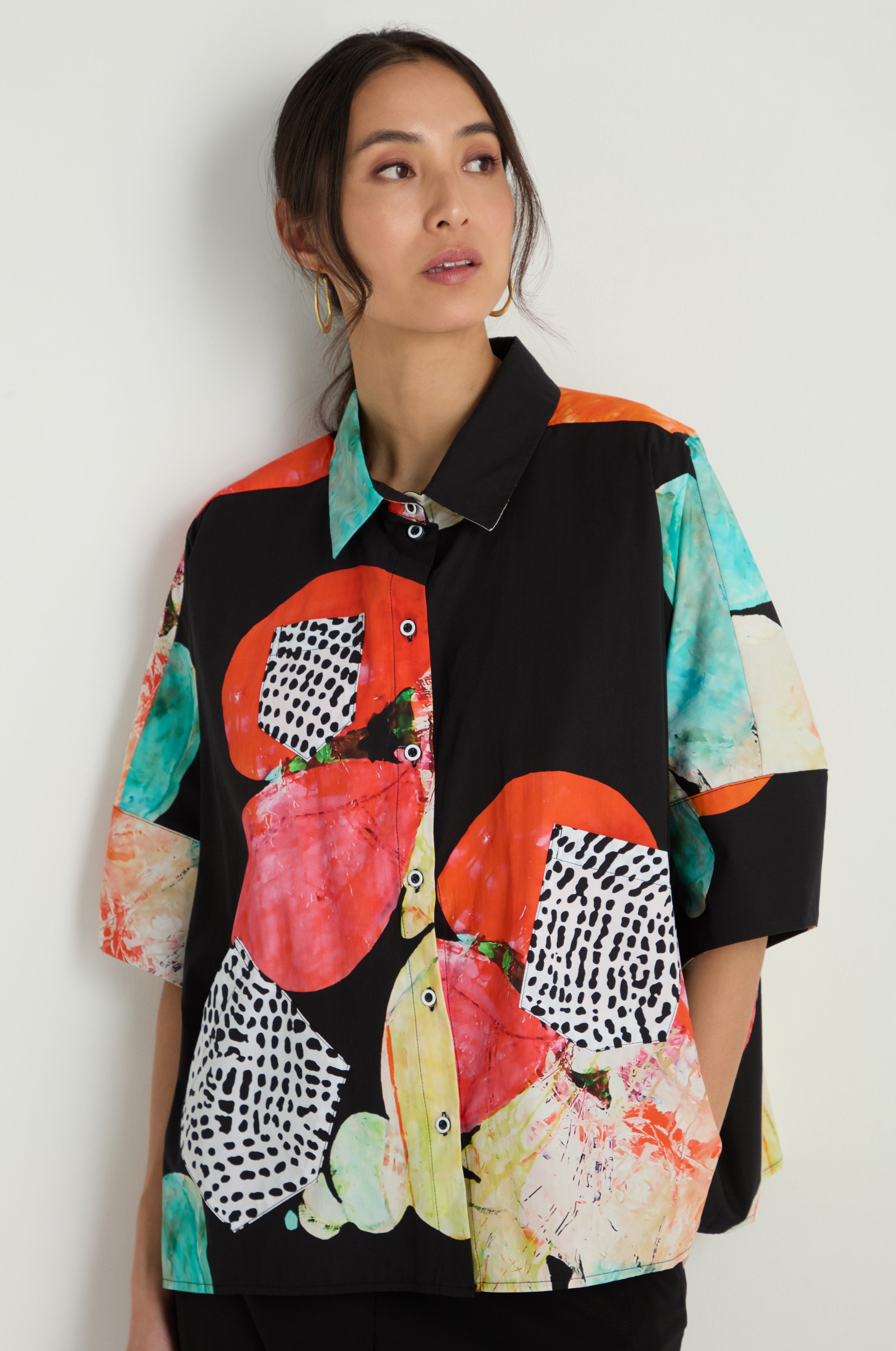 Bright Floral Boxy Shirt