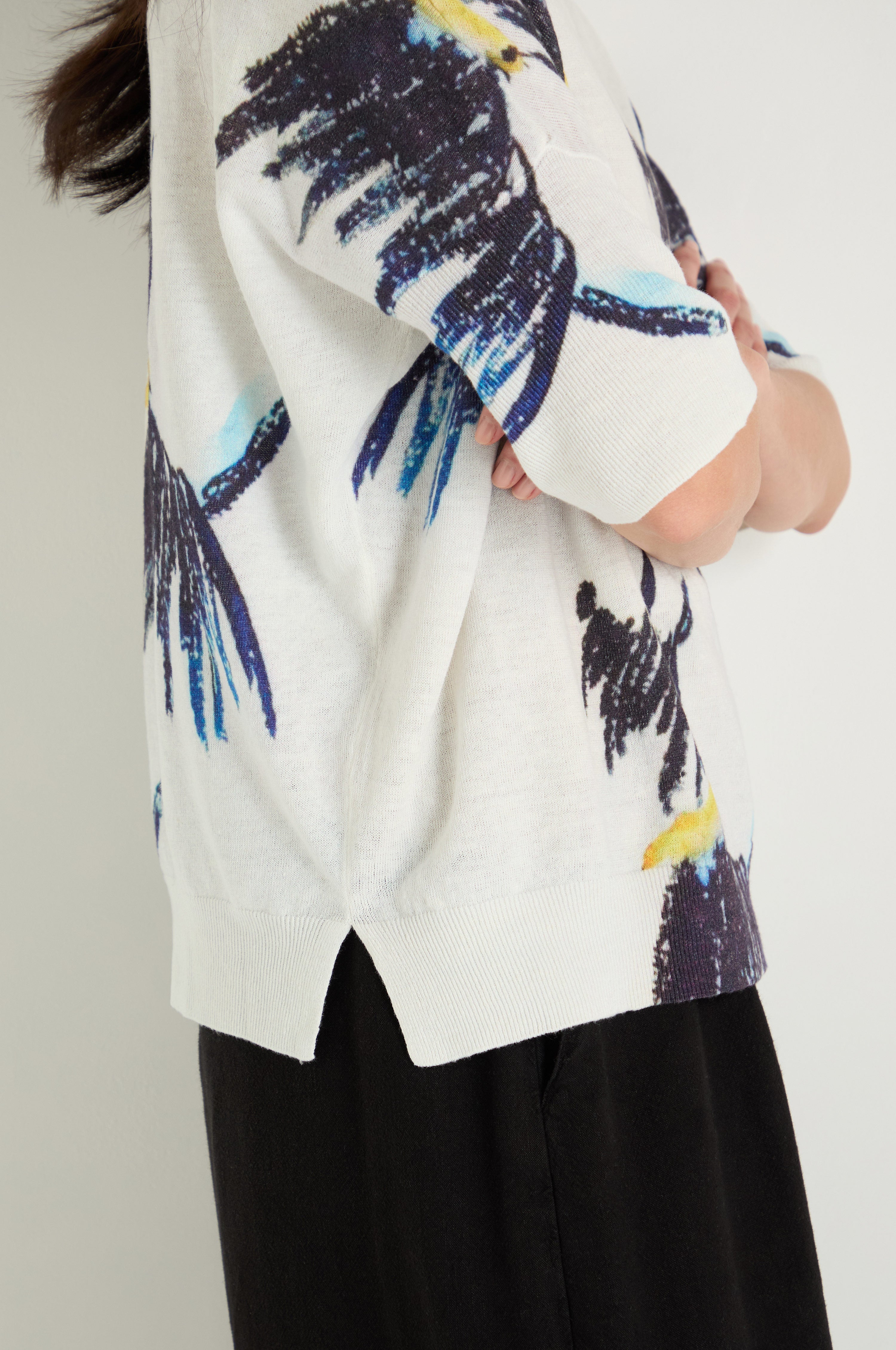 Scottie Linen Cotton V-Neck Knit
