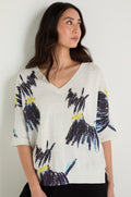 Scottie Linen Cotton V-Neck Knit