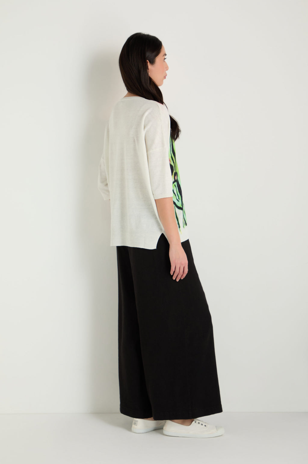 Cactus Linen Cotton V-Neck Knit