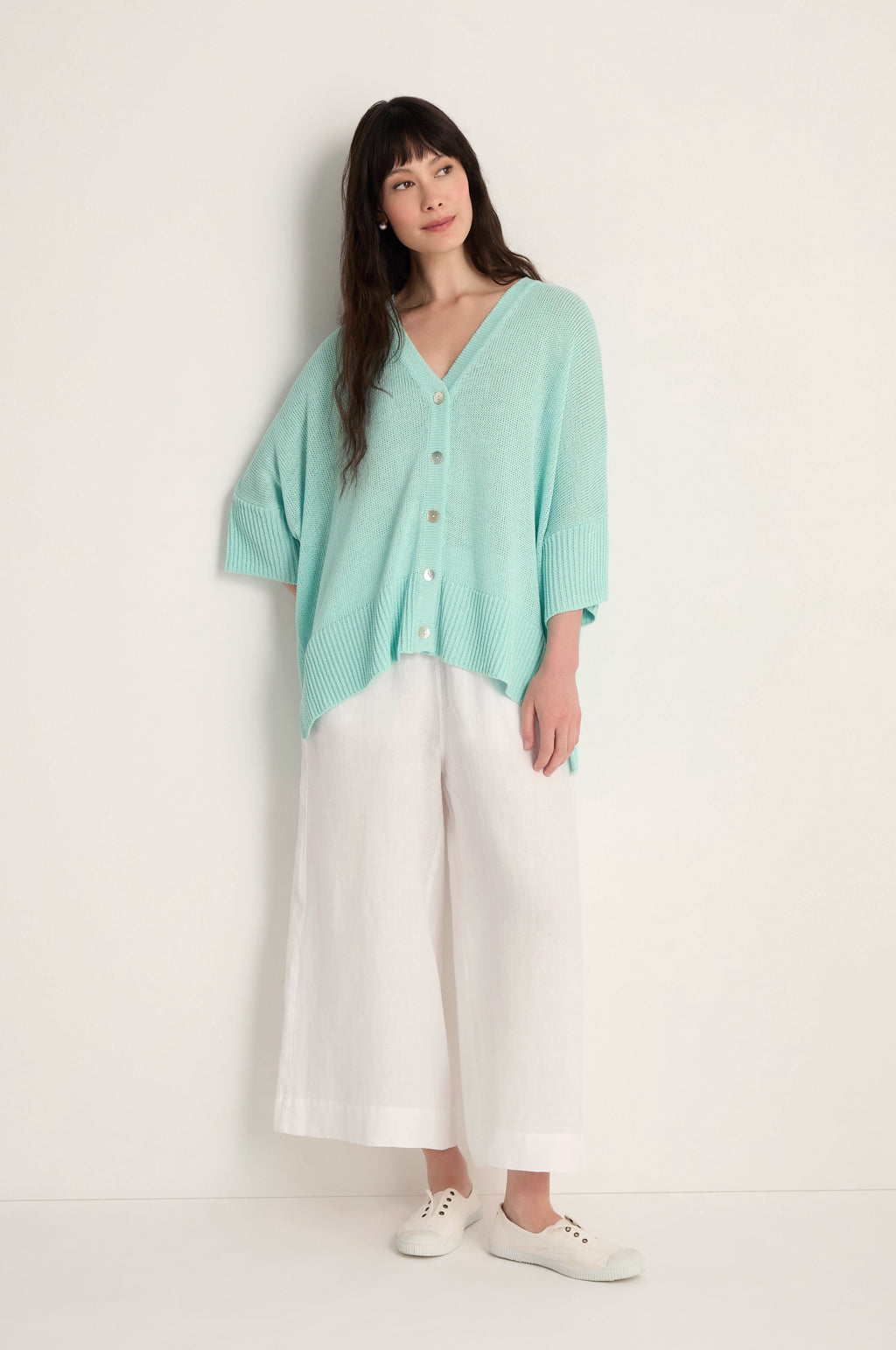 Relaxed Aqua Cardigan