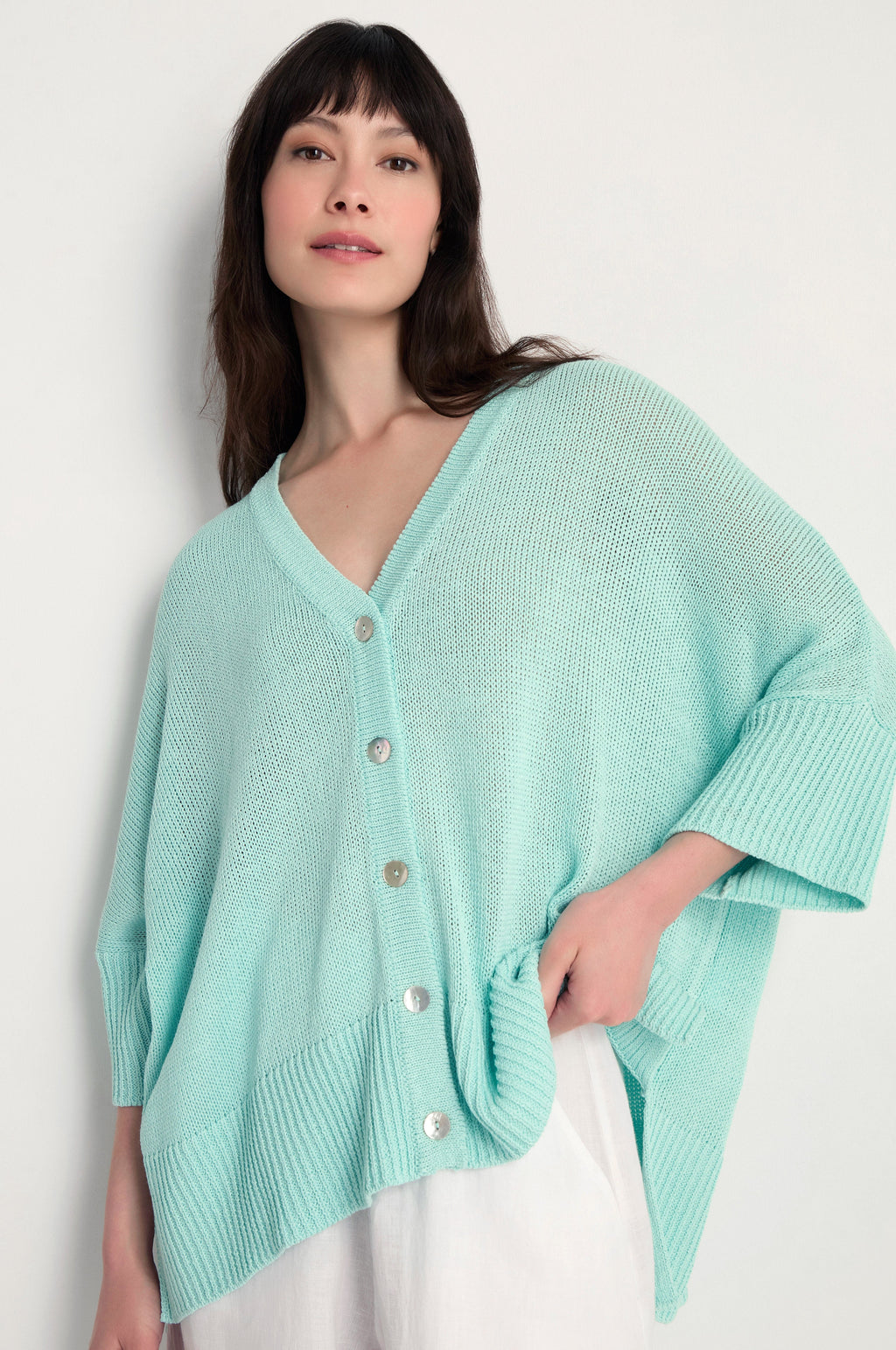 Relaxed Aqua Cardigan