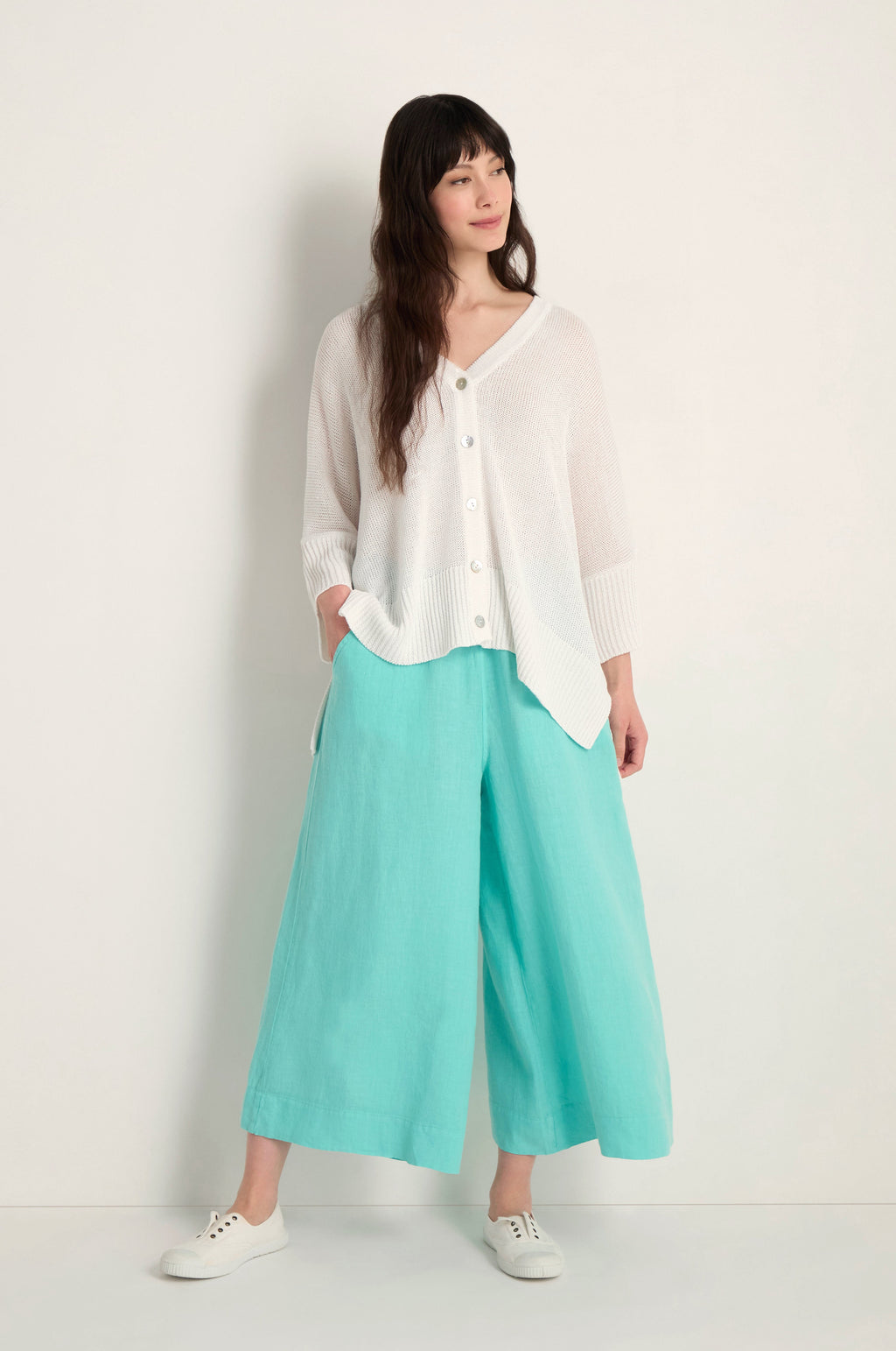 Relaxed White Cardigan