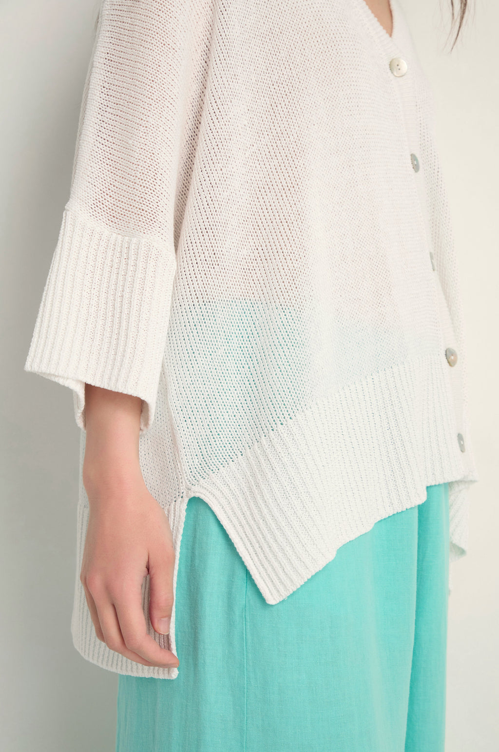 Relaxed White Cardigan