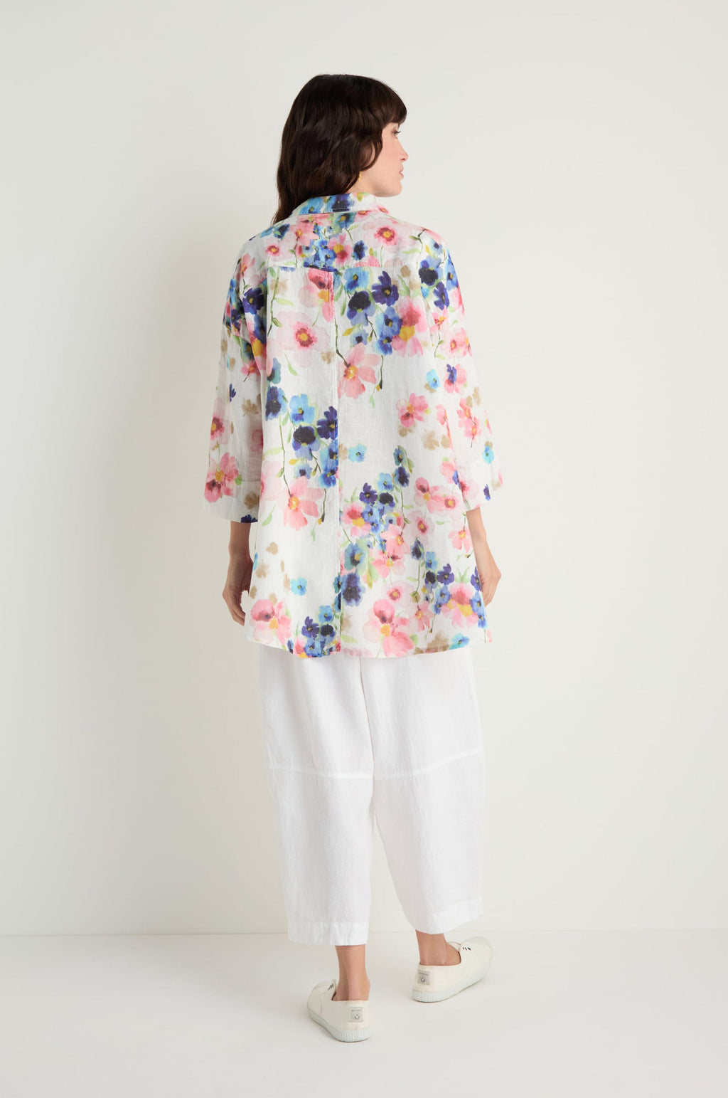 Primrose Print Flared Linen Shirt