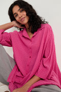 Seersucker Silk Blend Flared Shirt