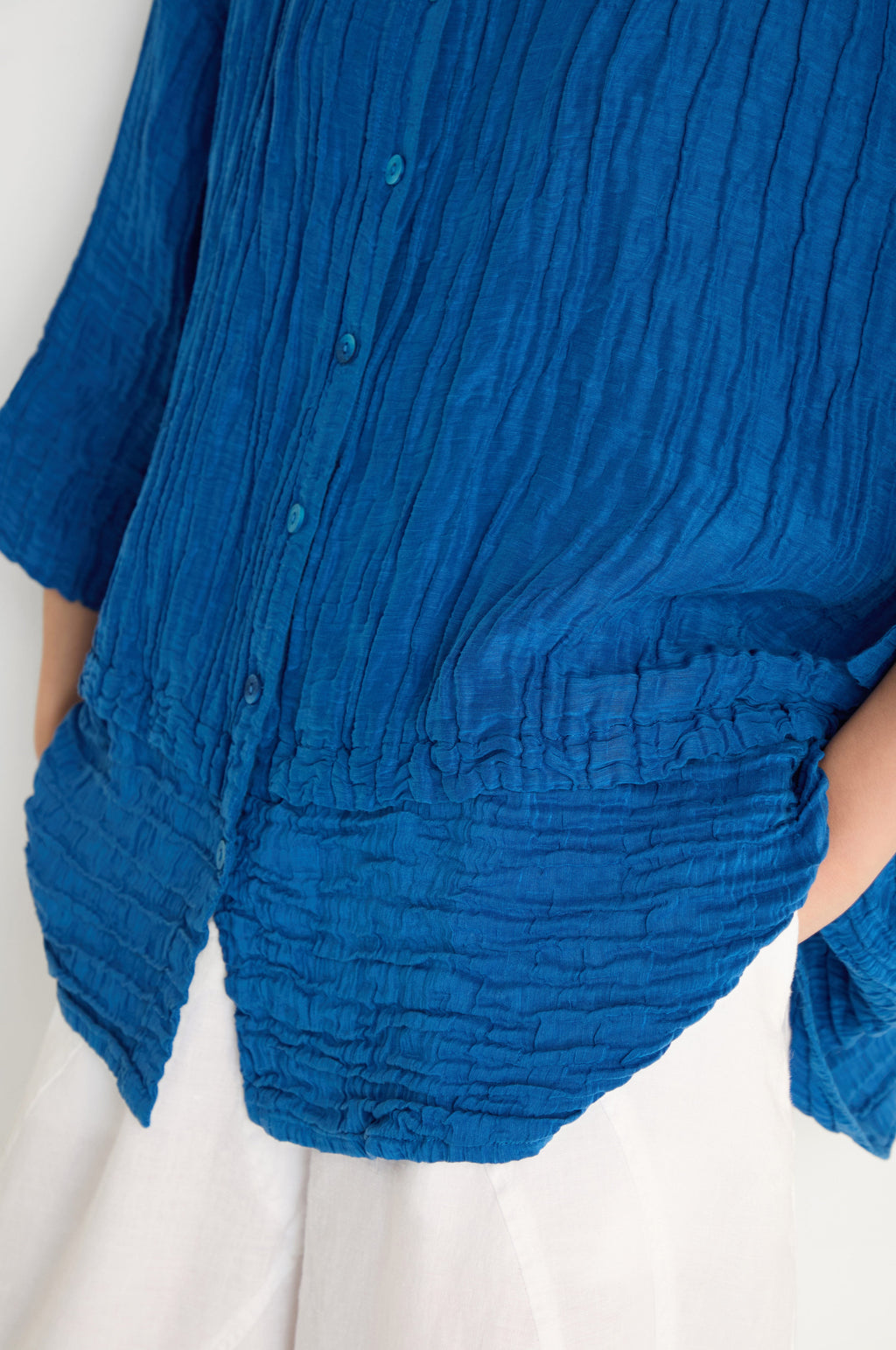 Panel Hem Silk Linen Shirt