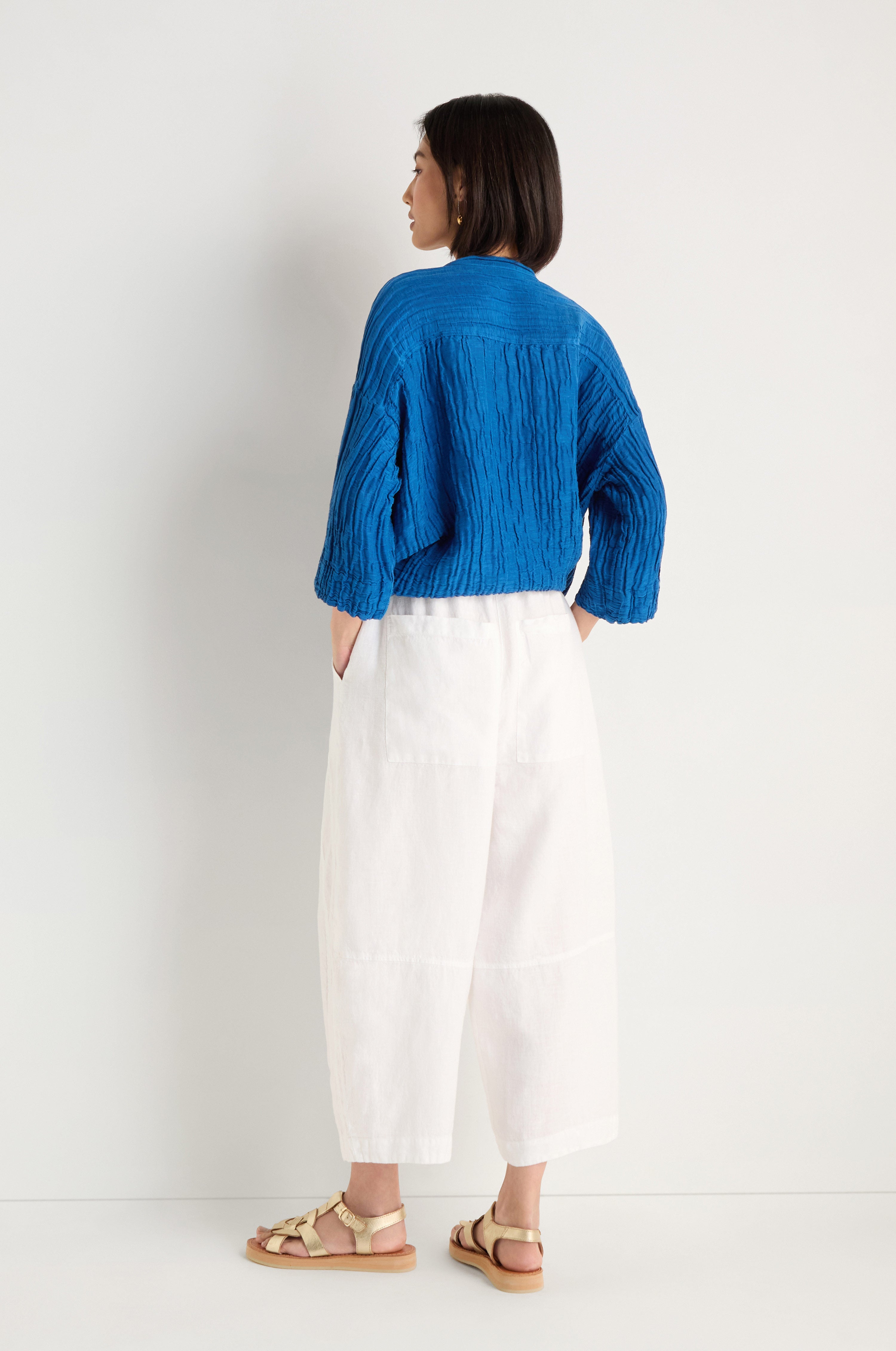 Panel Hem Silk Linen Shirt