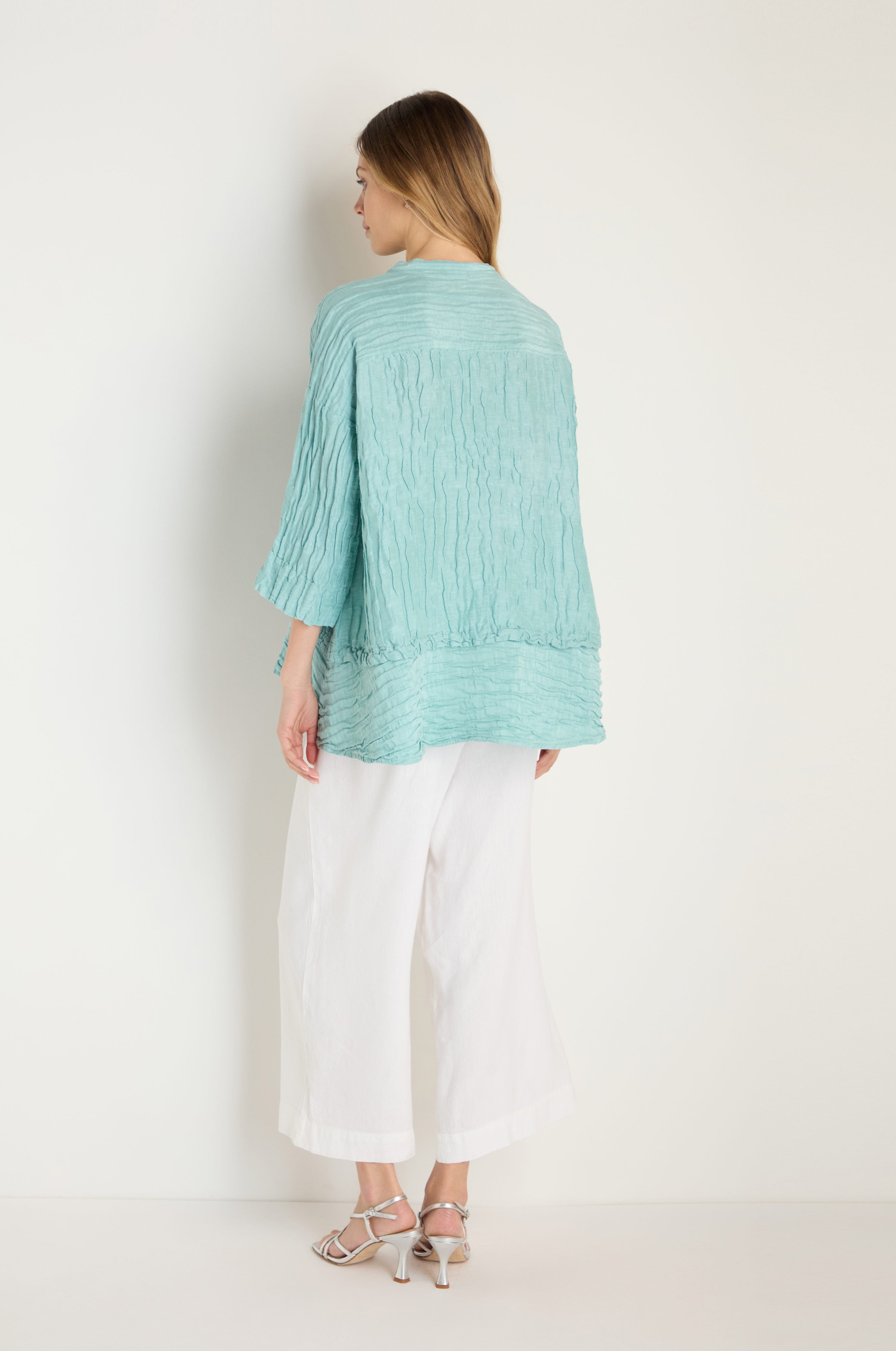 Panel Hem Silk Linen Shirt