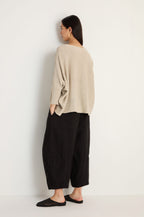 Boxy Linen Button Cardigan