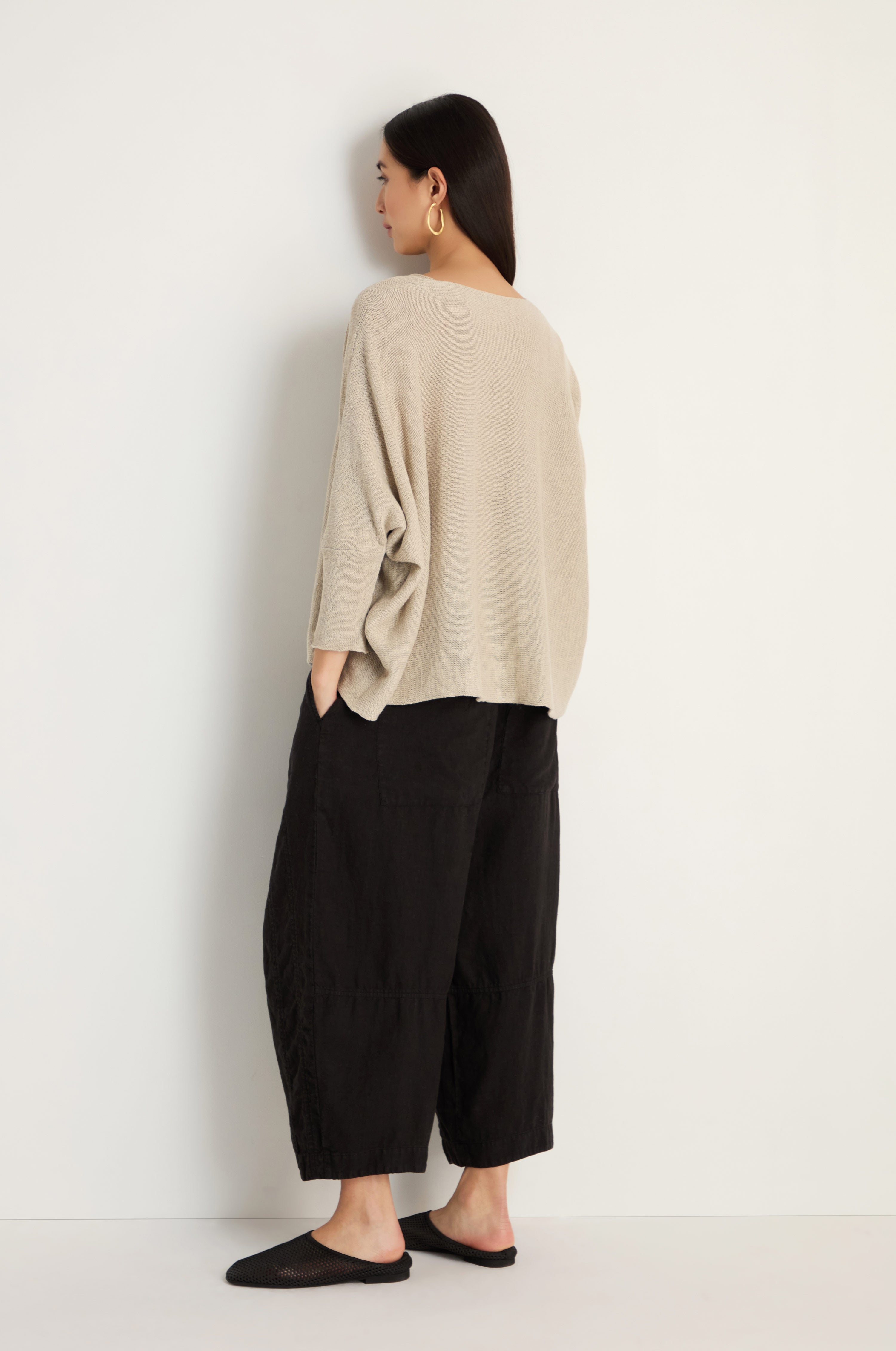 Boxy Linen Button Cardigan