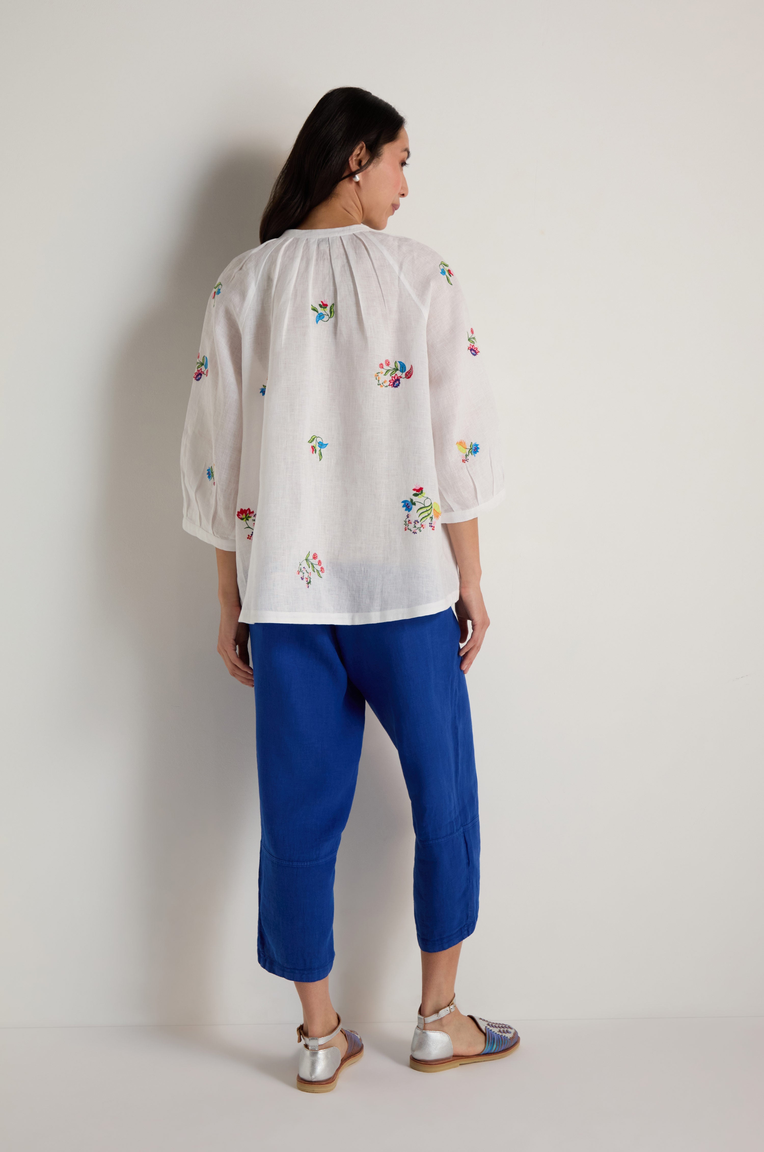 Vintage Floral Embroidered Shirt