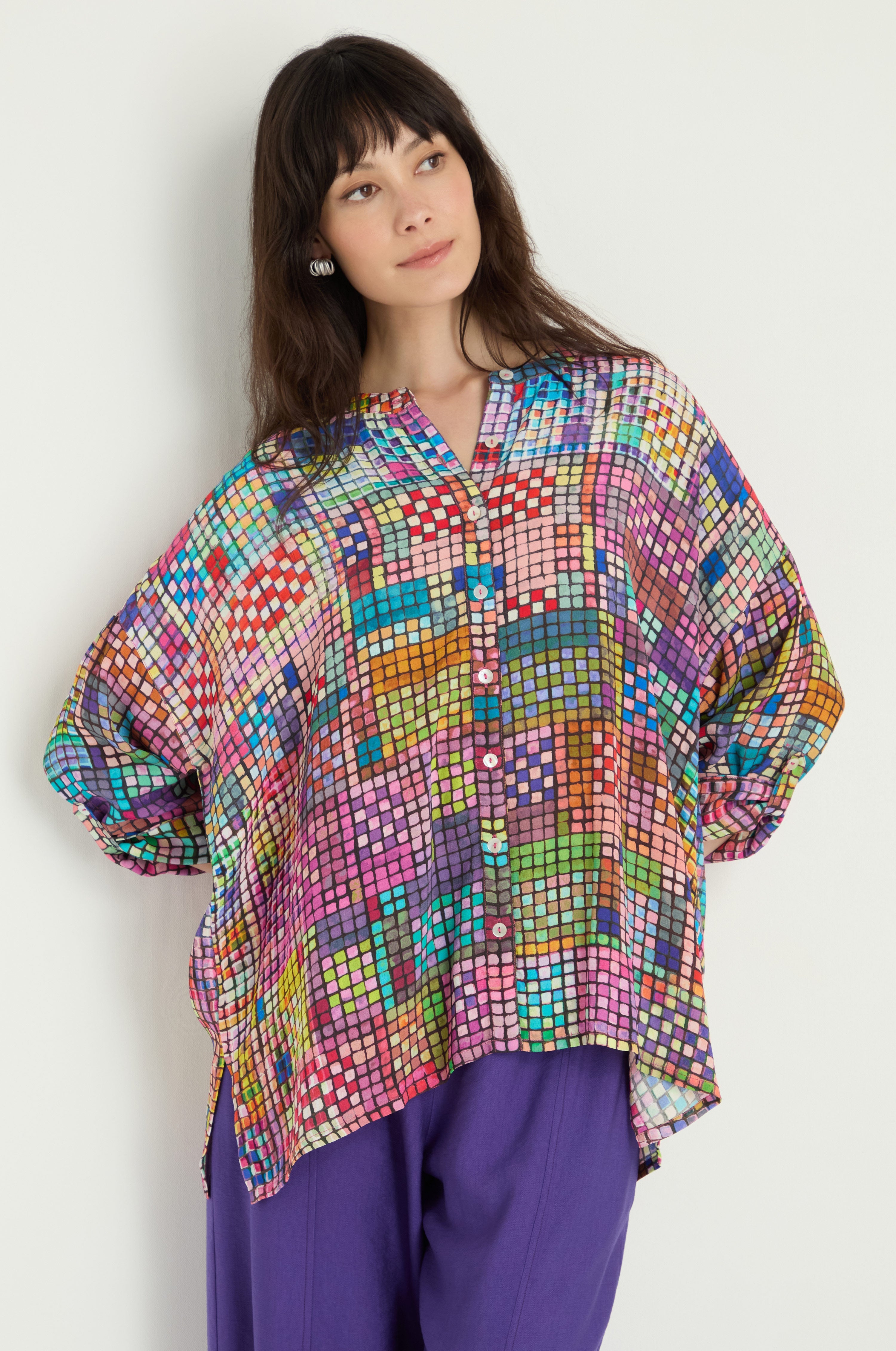 Coloured Glass Tiles Boxy Shirt