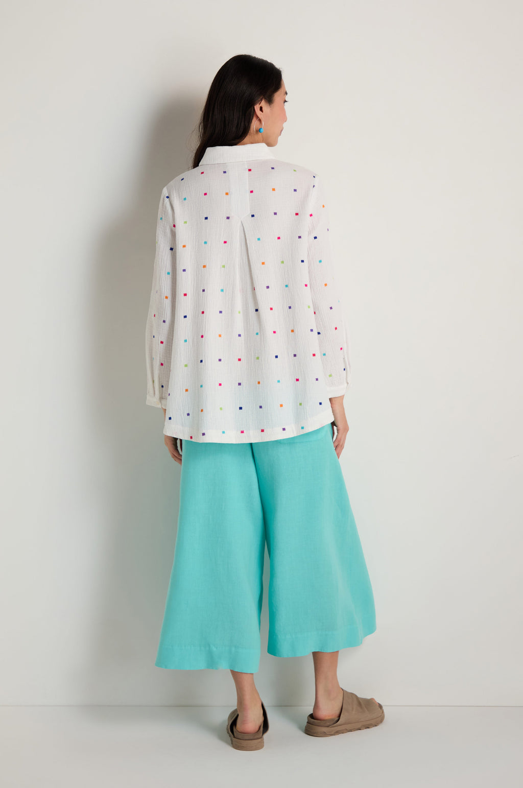 Summer Squares Embroidered Shirt