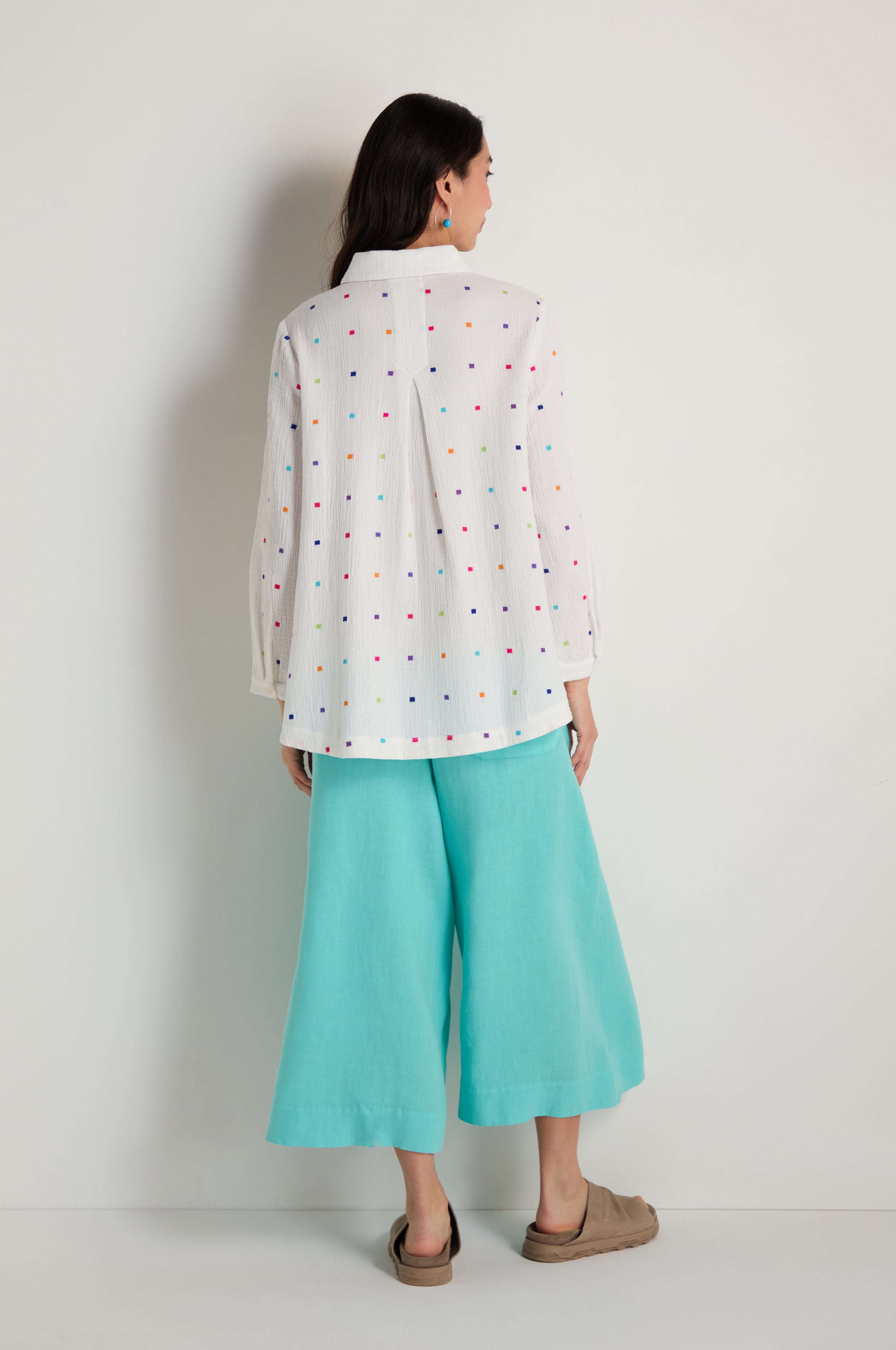 Summer Squares Embroidered Shirt