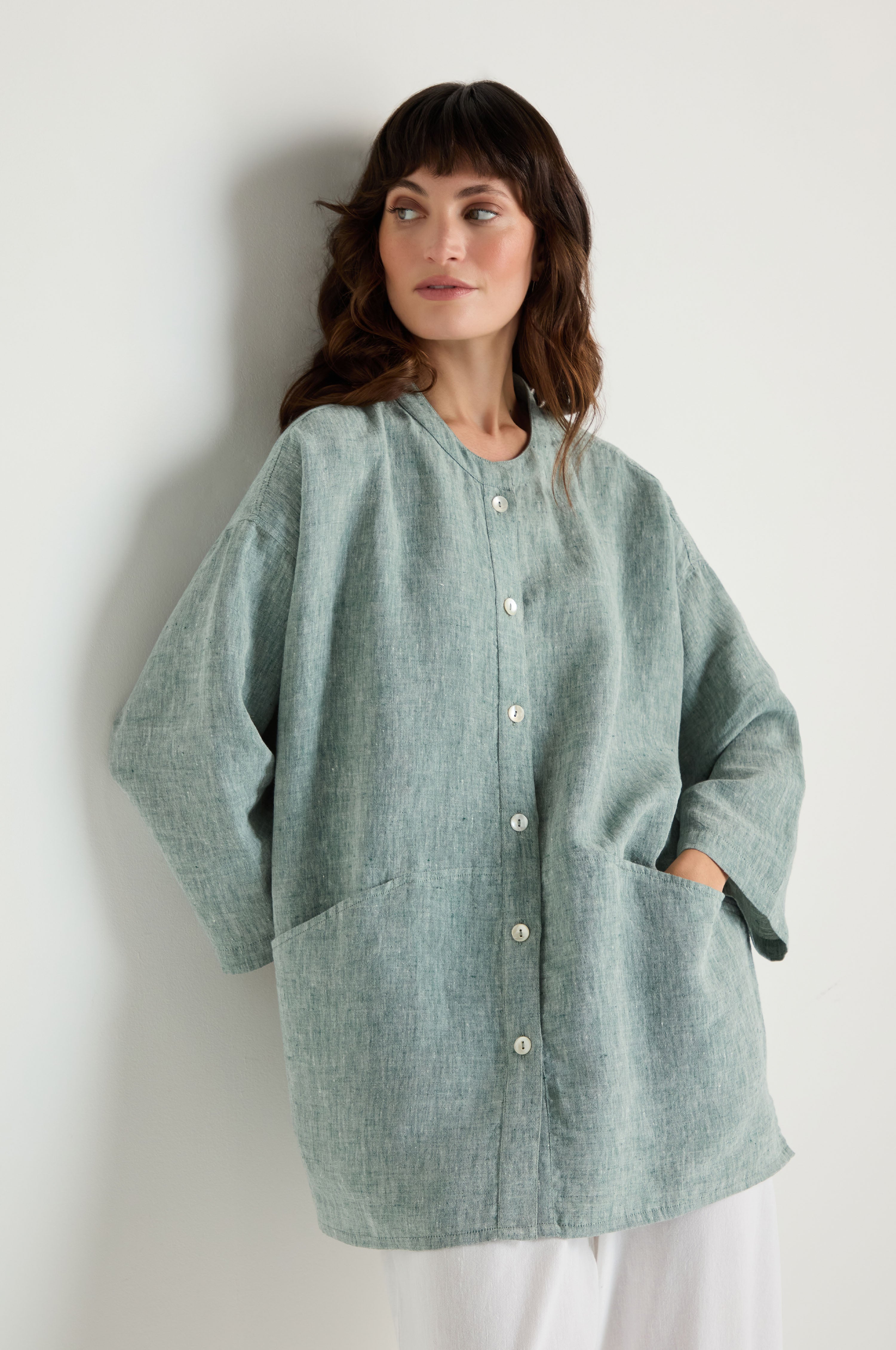 Crinkle Linen Cross Dye Shirt