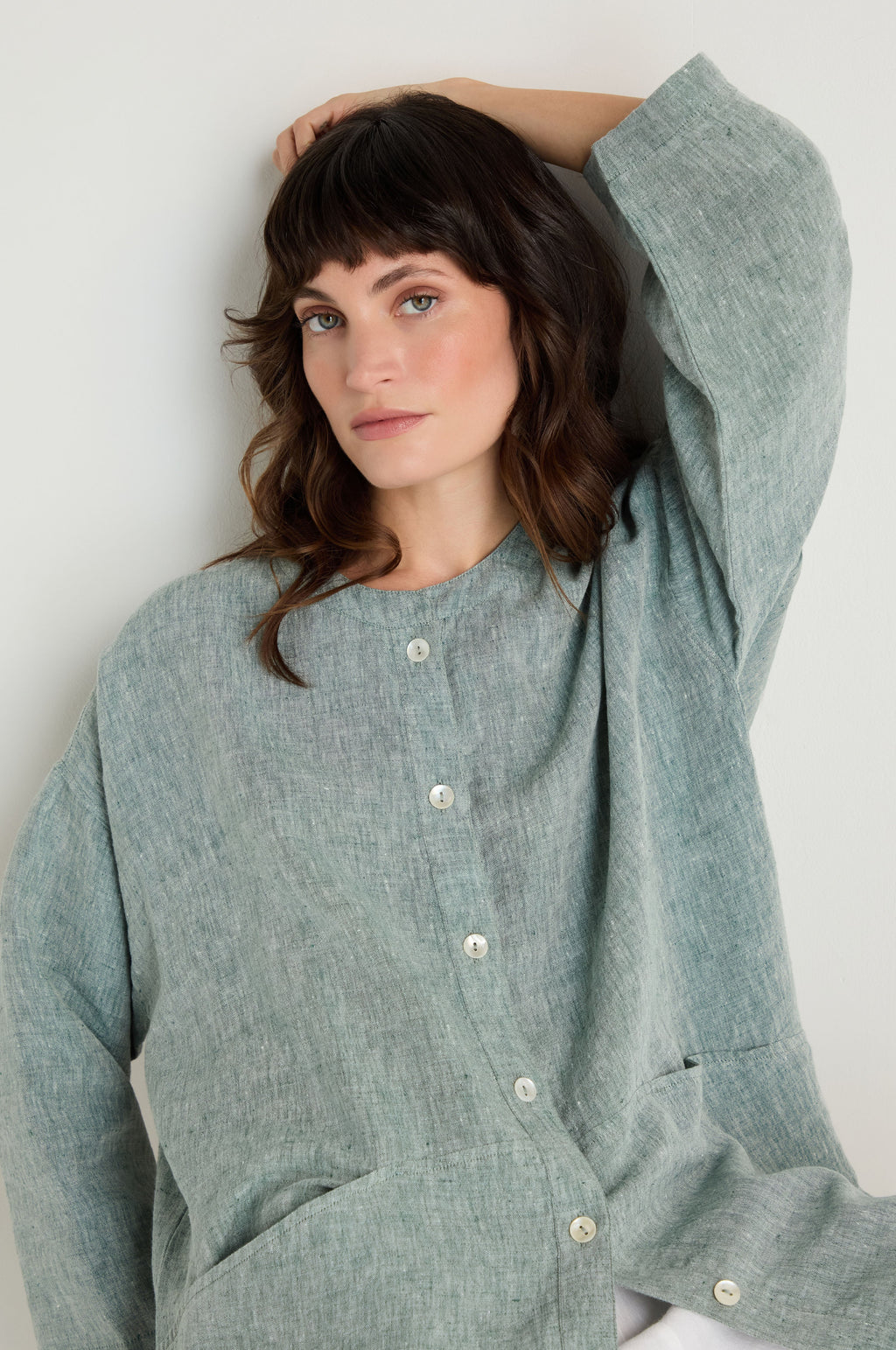Crinkle Linen Cross Dye Shirt