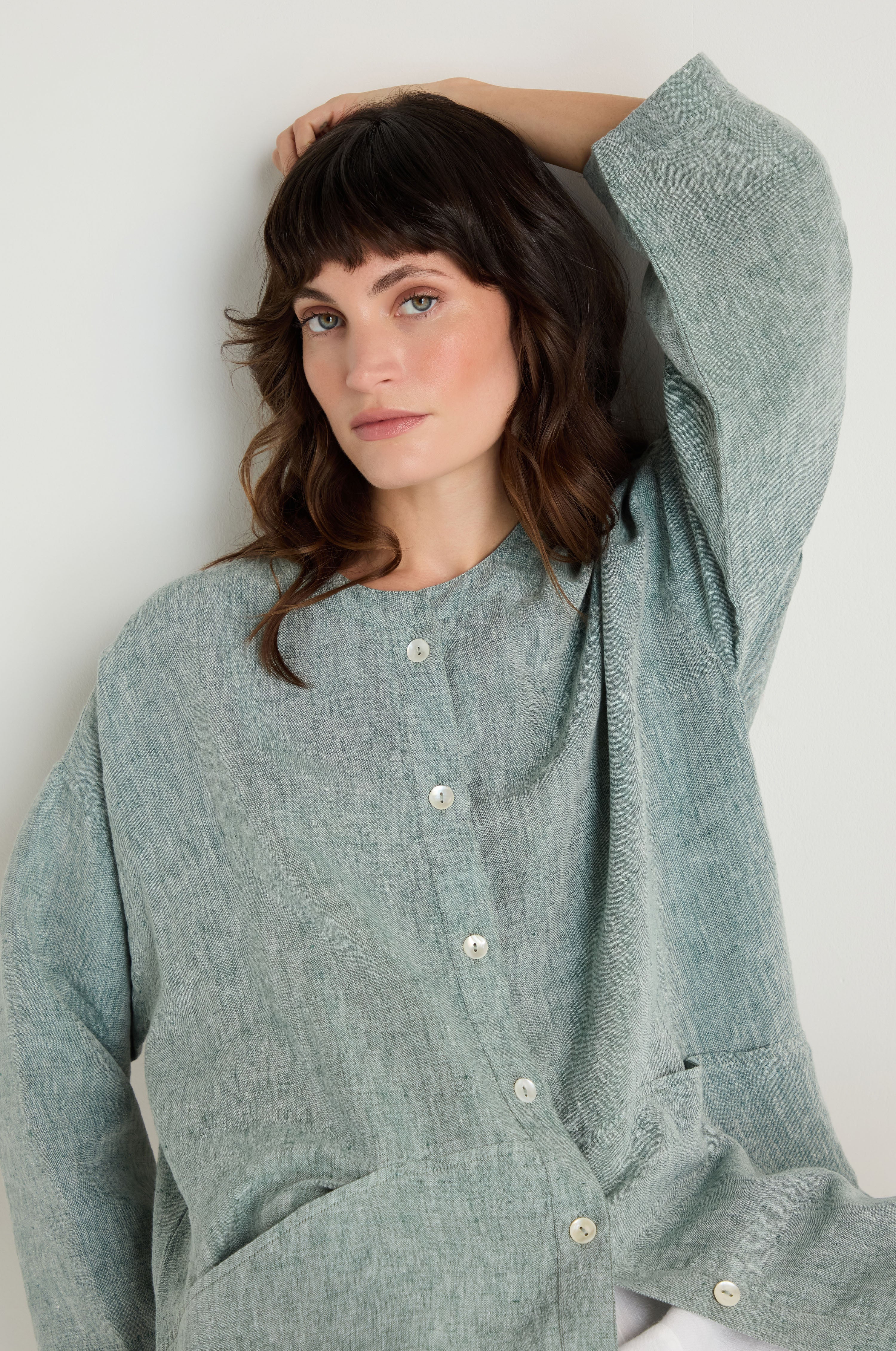 Crinkle Linen Cross Dye Shirt