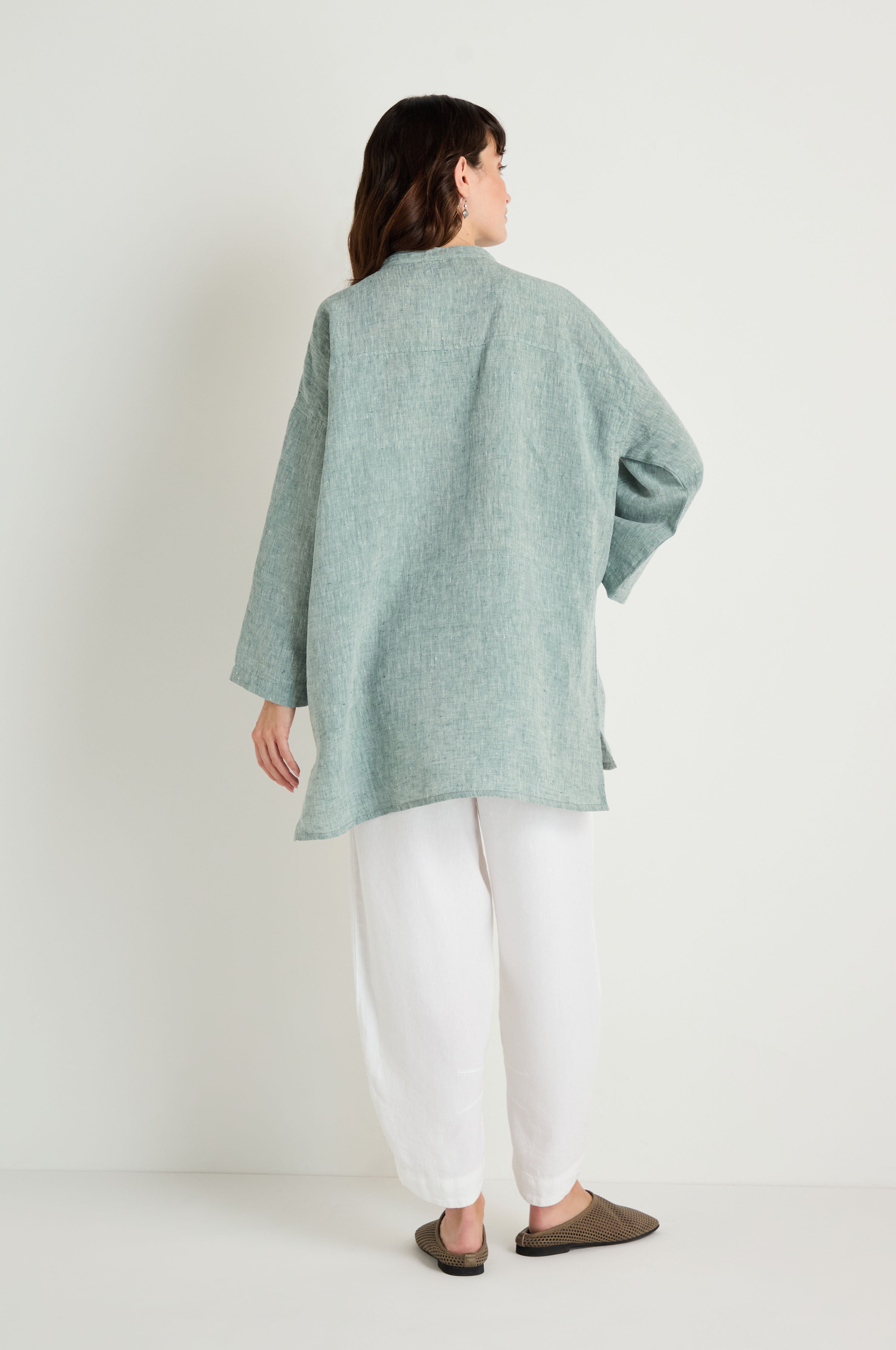 Crinkle Linen Cross Dye Shirt