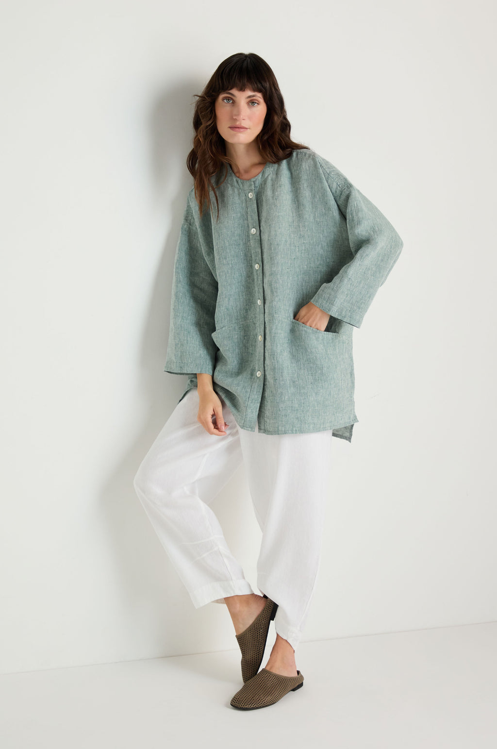 Crinkle Linen Cross Dye Shirt