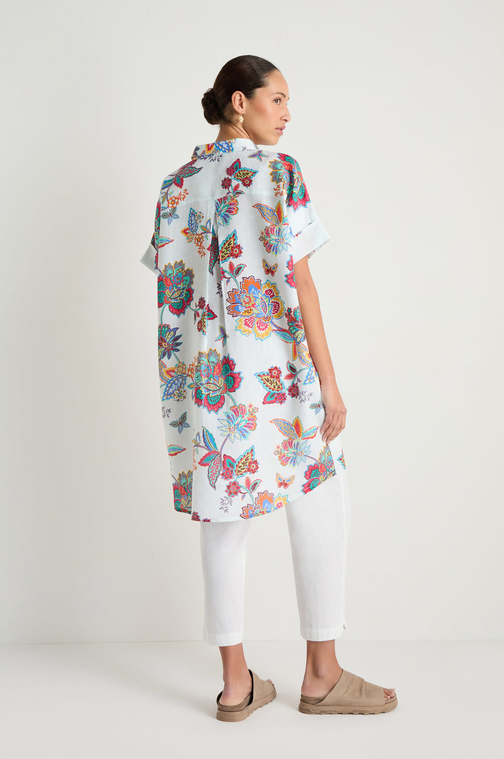 Botanical Linen Long Shirt