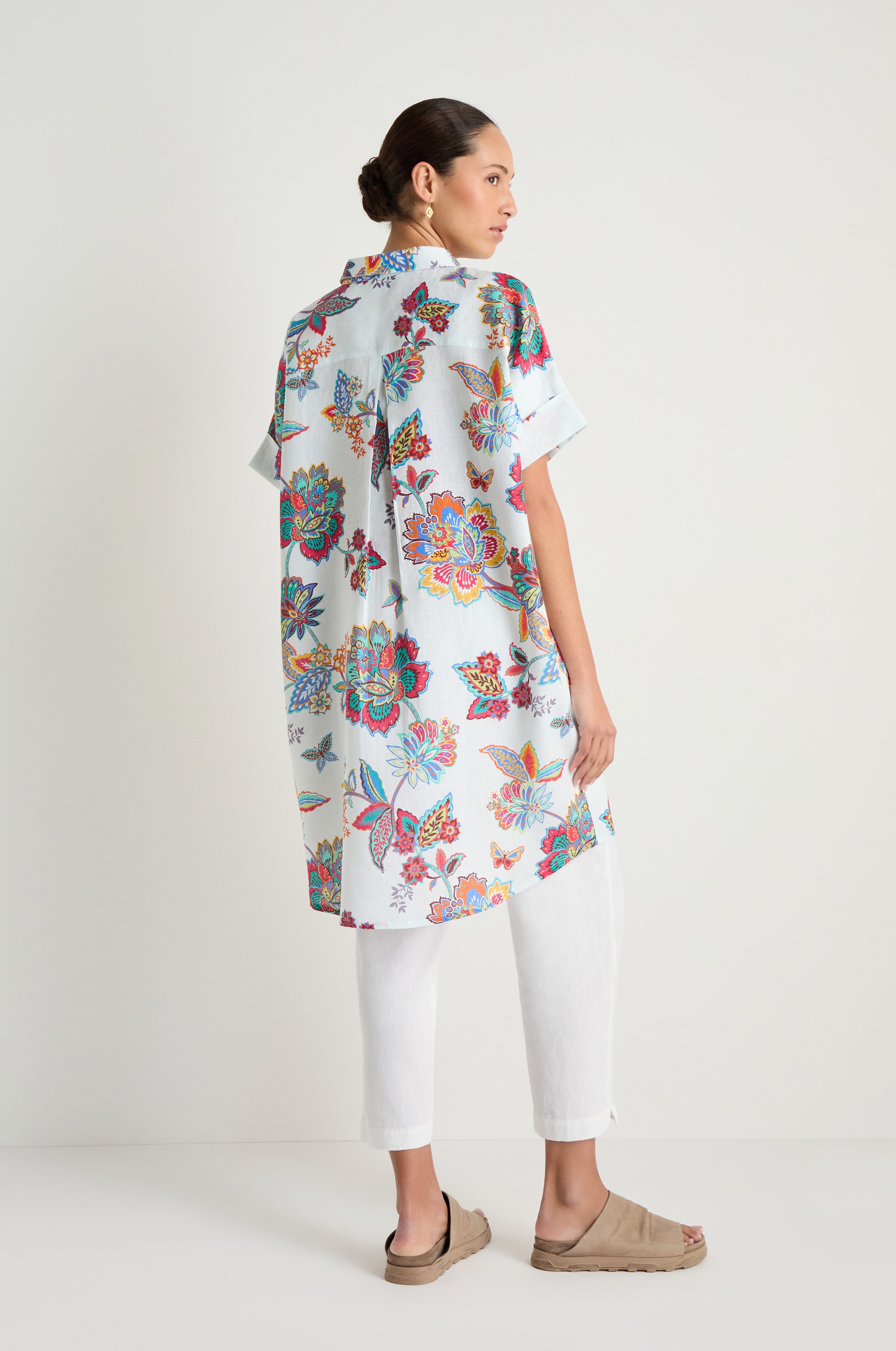 Botanical Linen Long Shirt