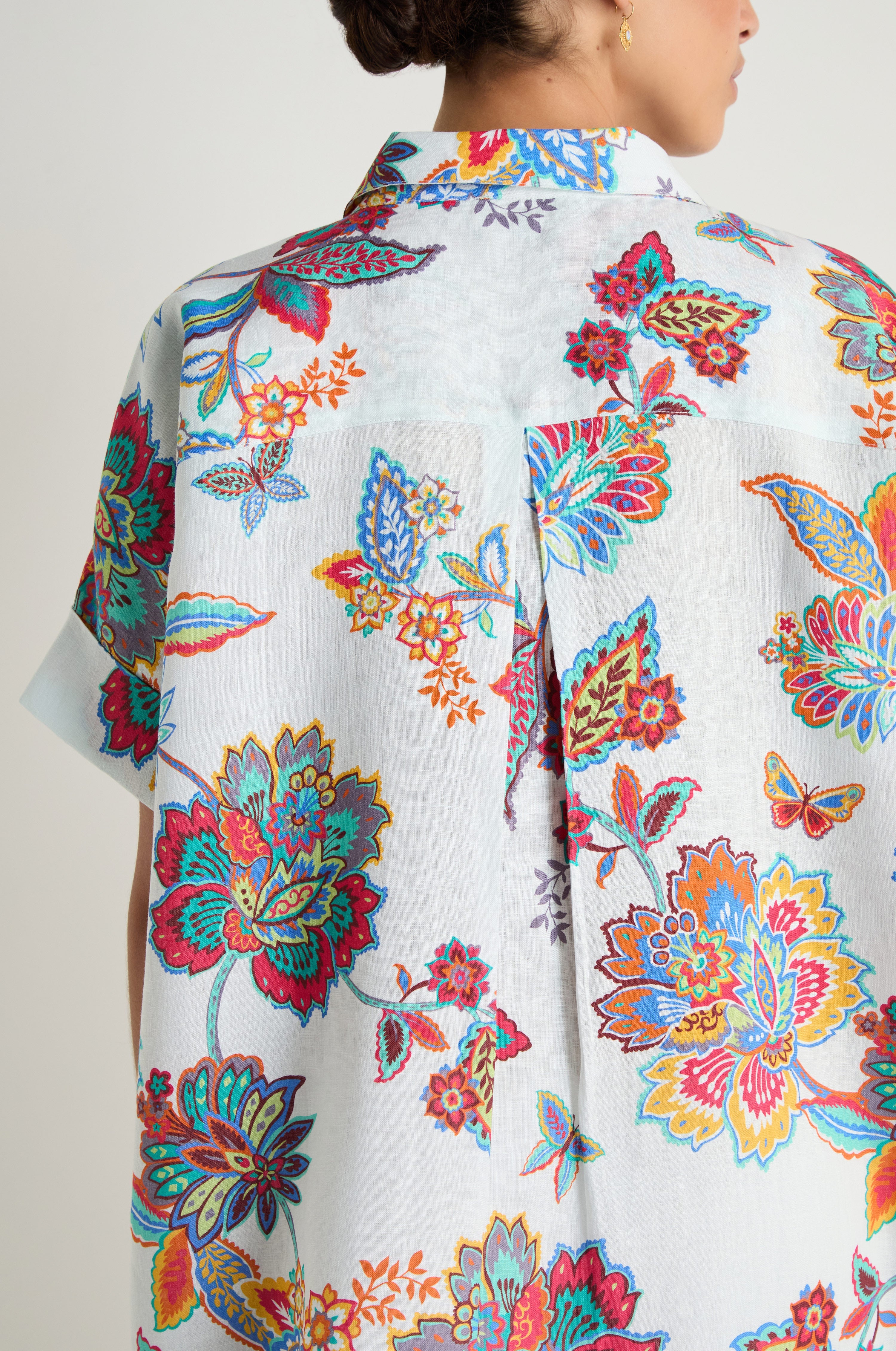 Botanical Linen Long Shirt