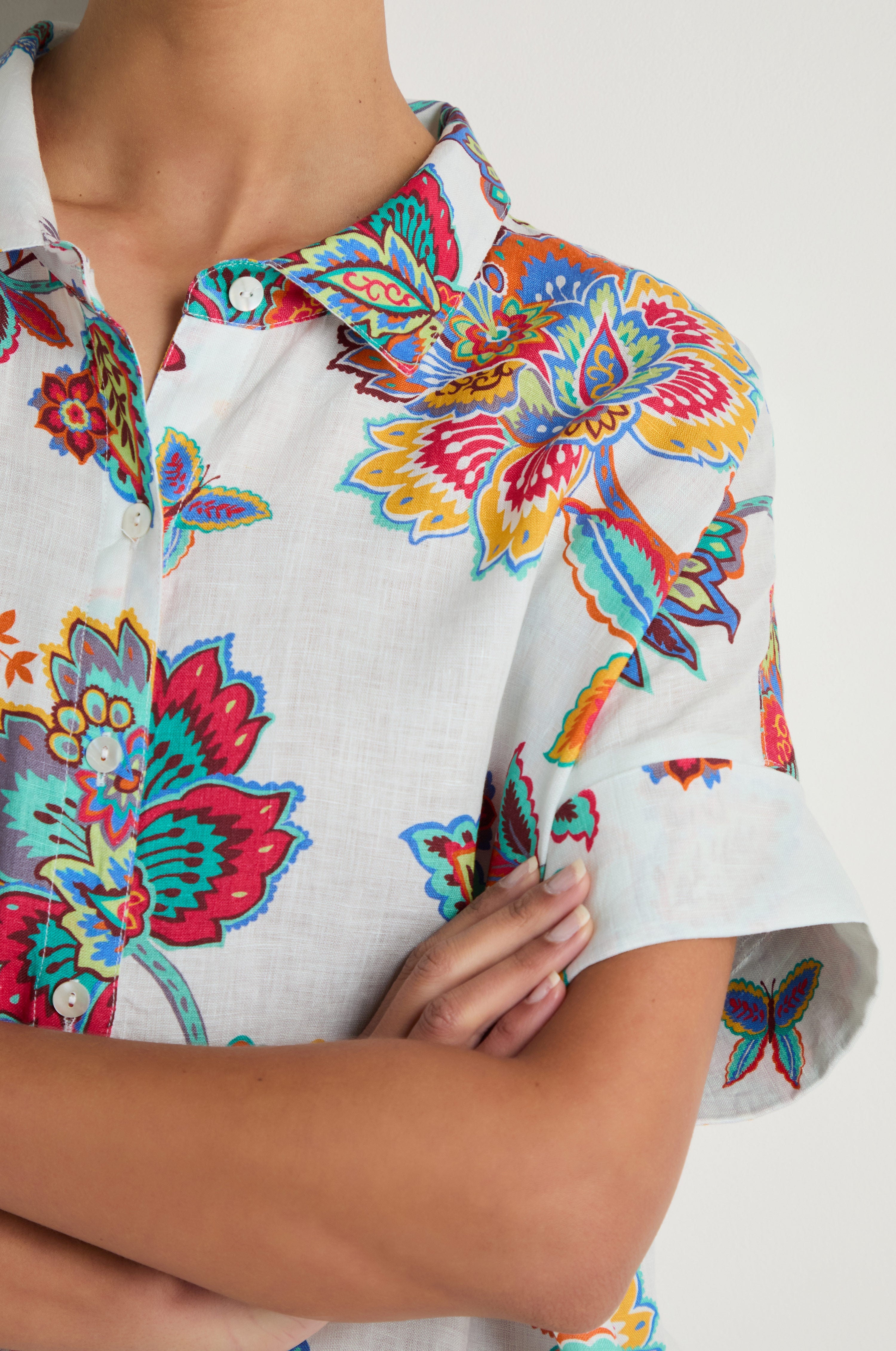 Botanical Linen Long Shirt