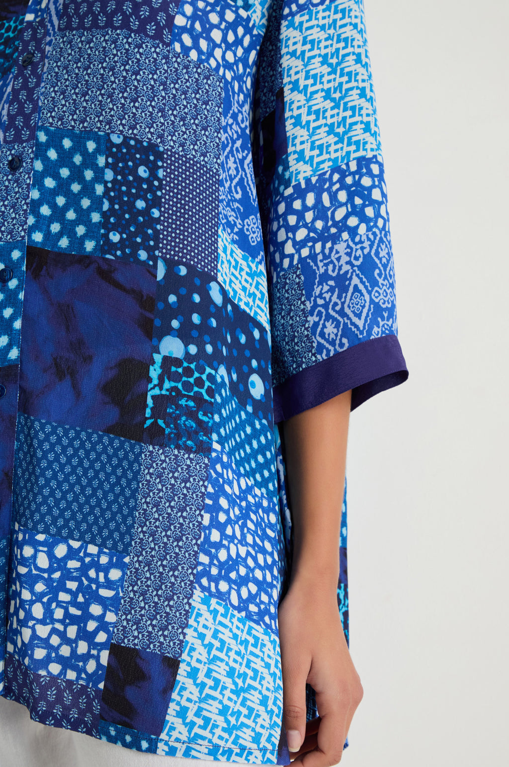 Sahara Indigo Patchwork Longline Shirt