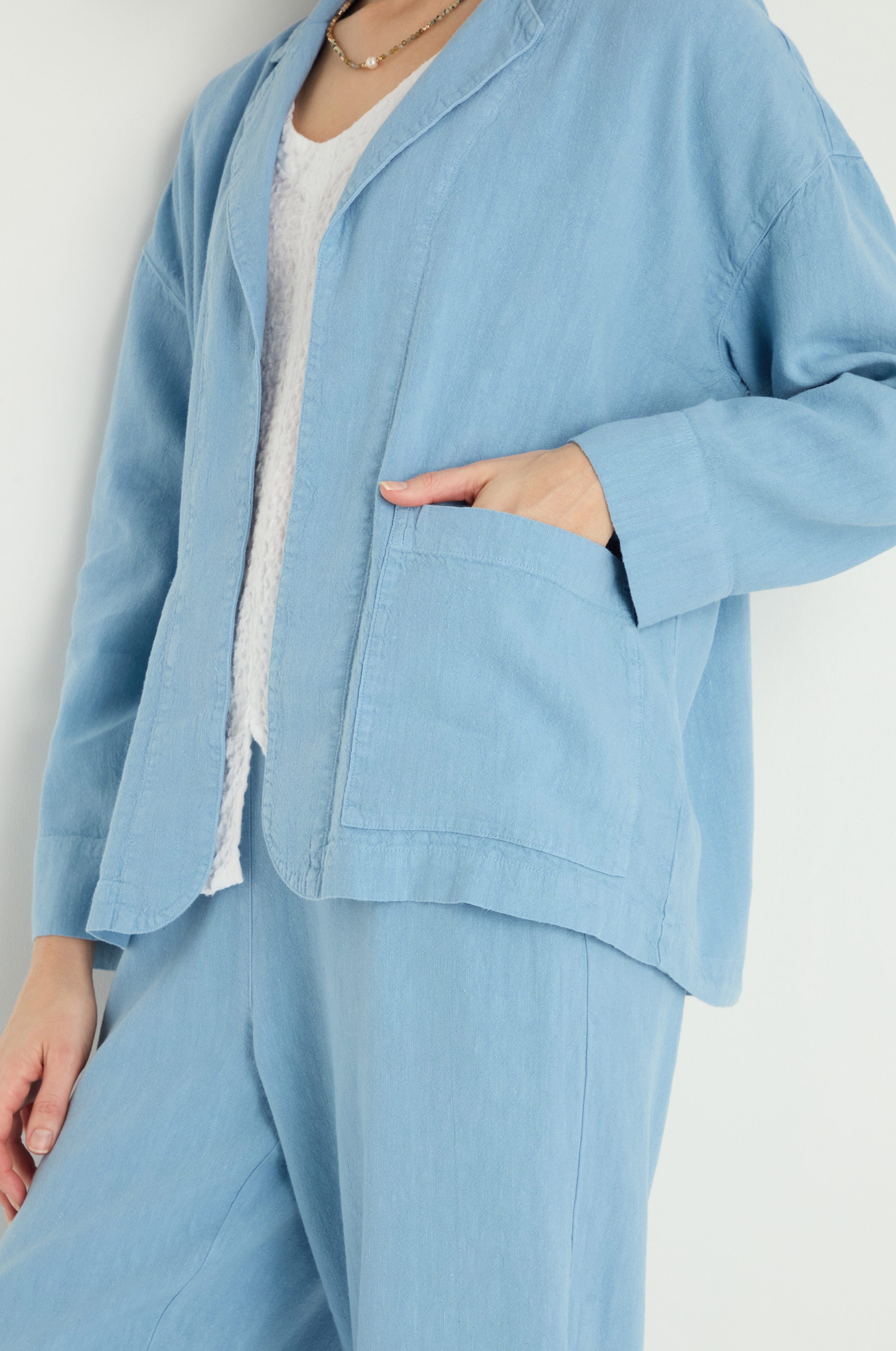 Twisted Linen Boxy Jacket
