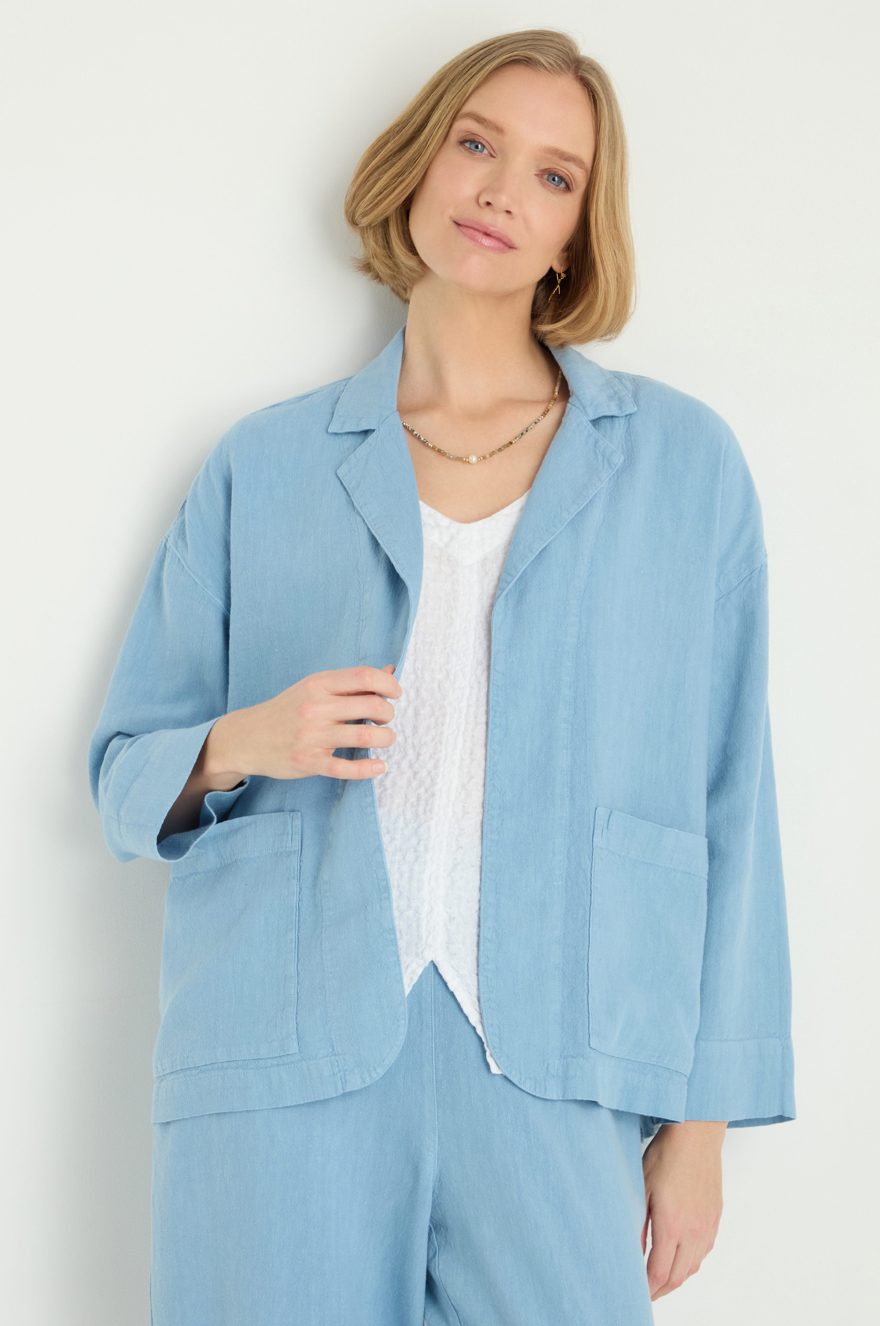 Twisted Linen Boxy Jacket
