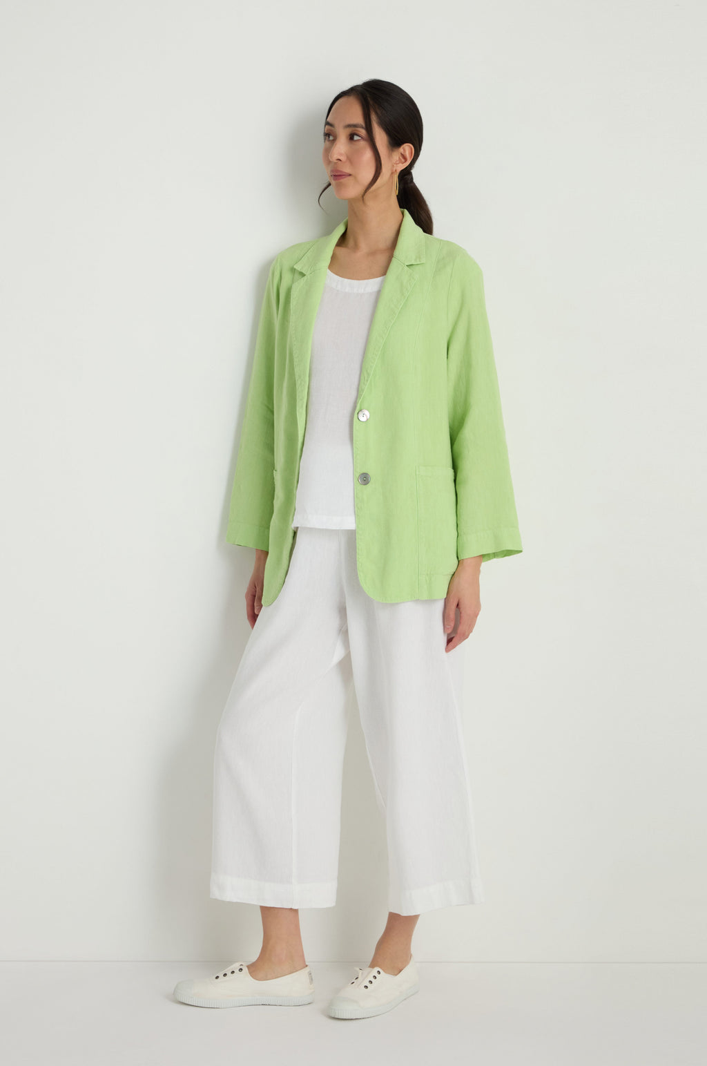 Twisted Linen Relaxed Blazer