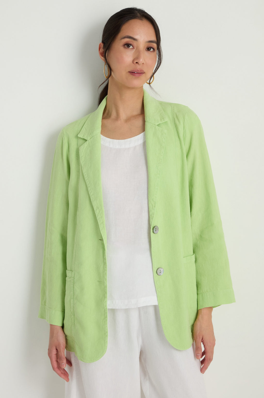 Twisted Linen Relaxed Blazer