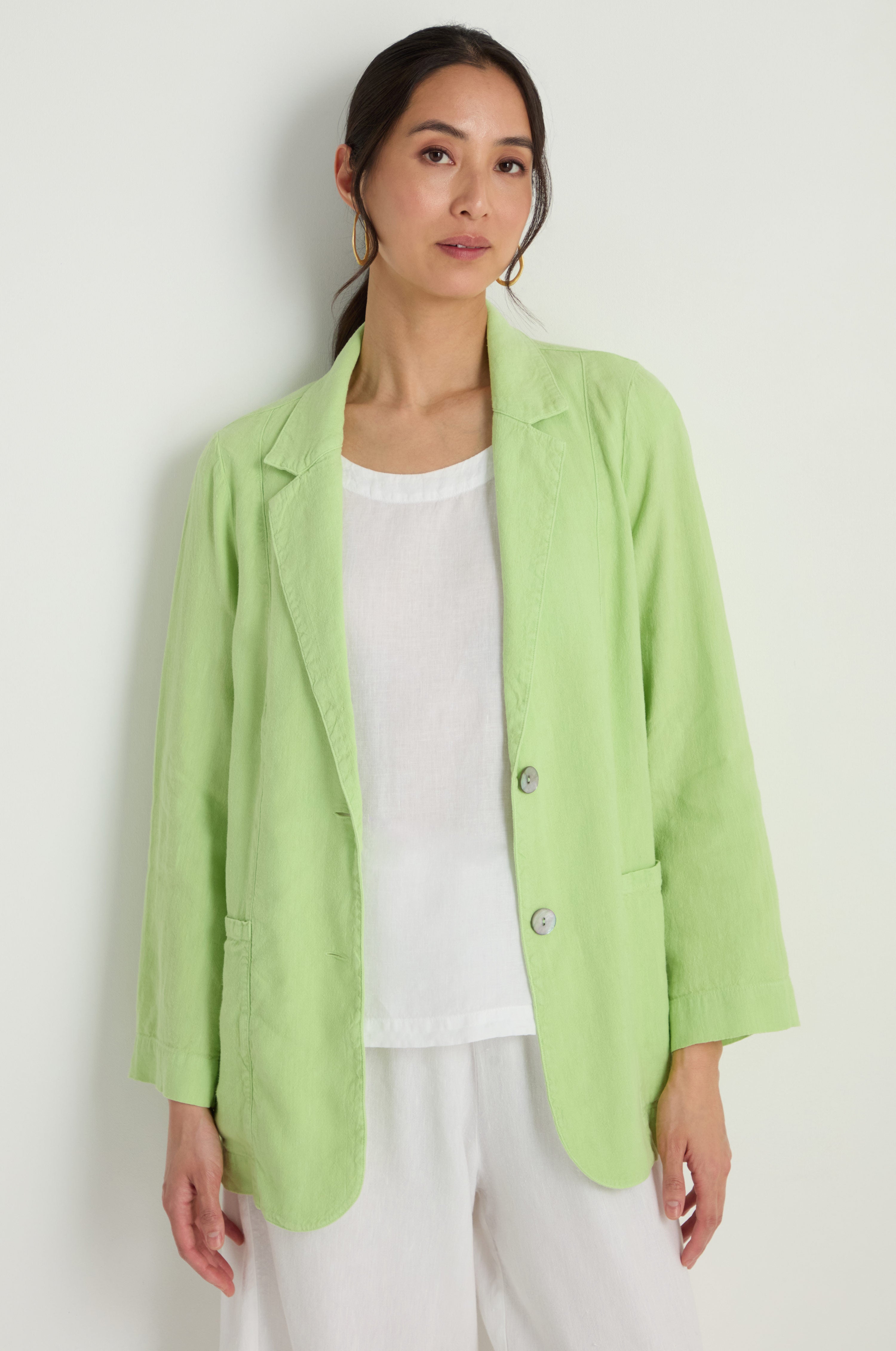 Twisted Linen Relaxed Blazer