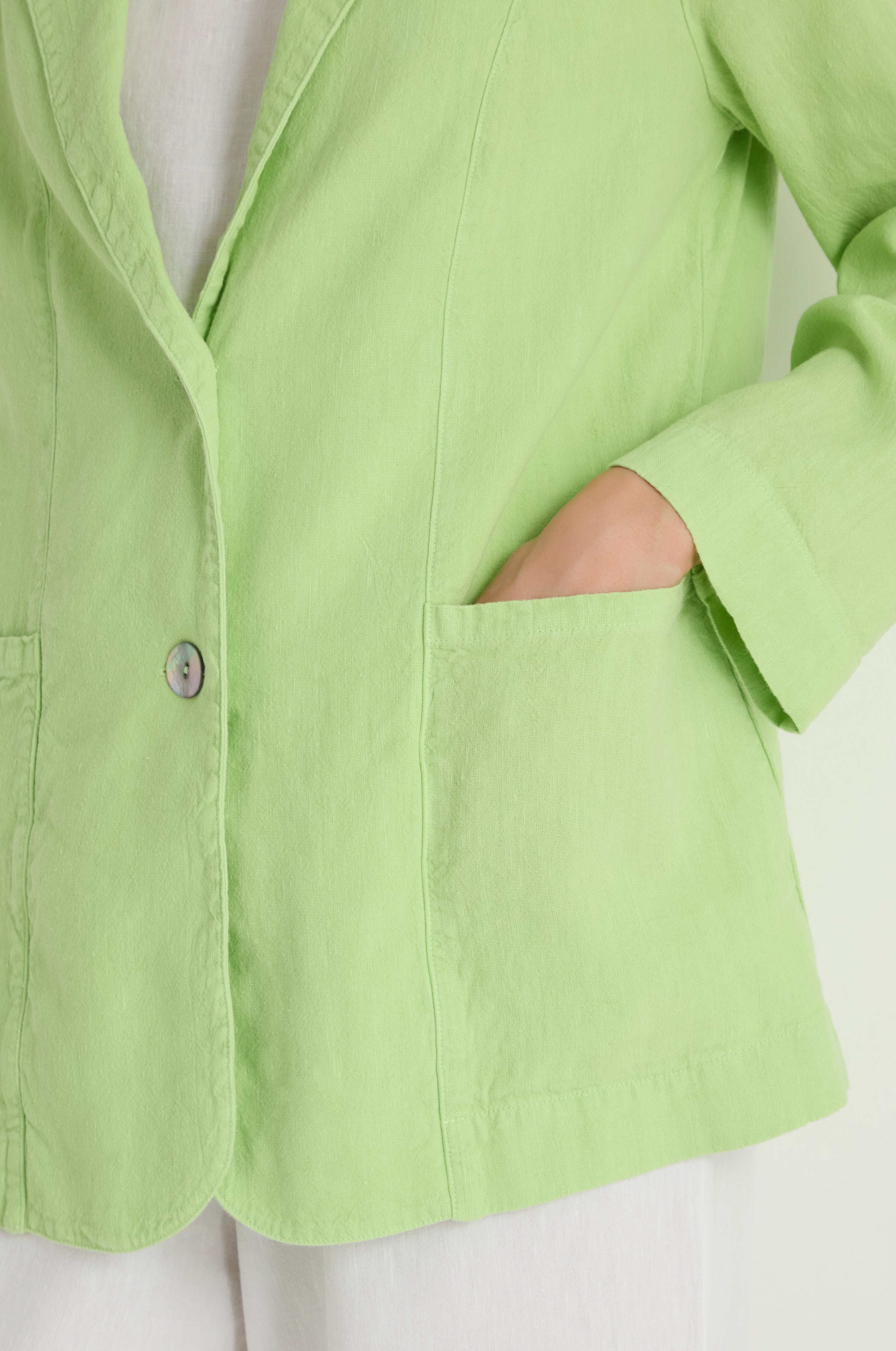 Twisted Linen Relaxed Blazer