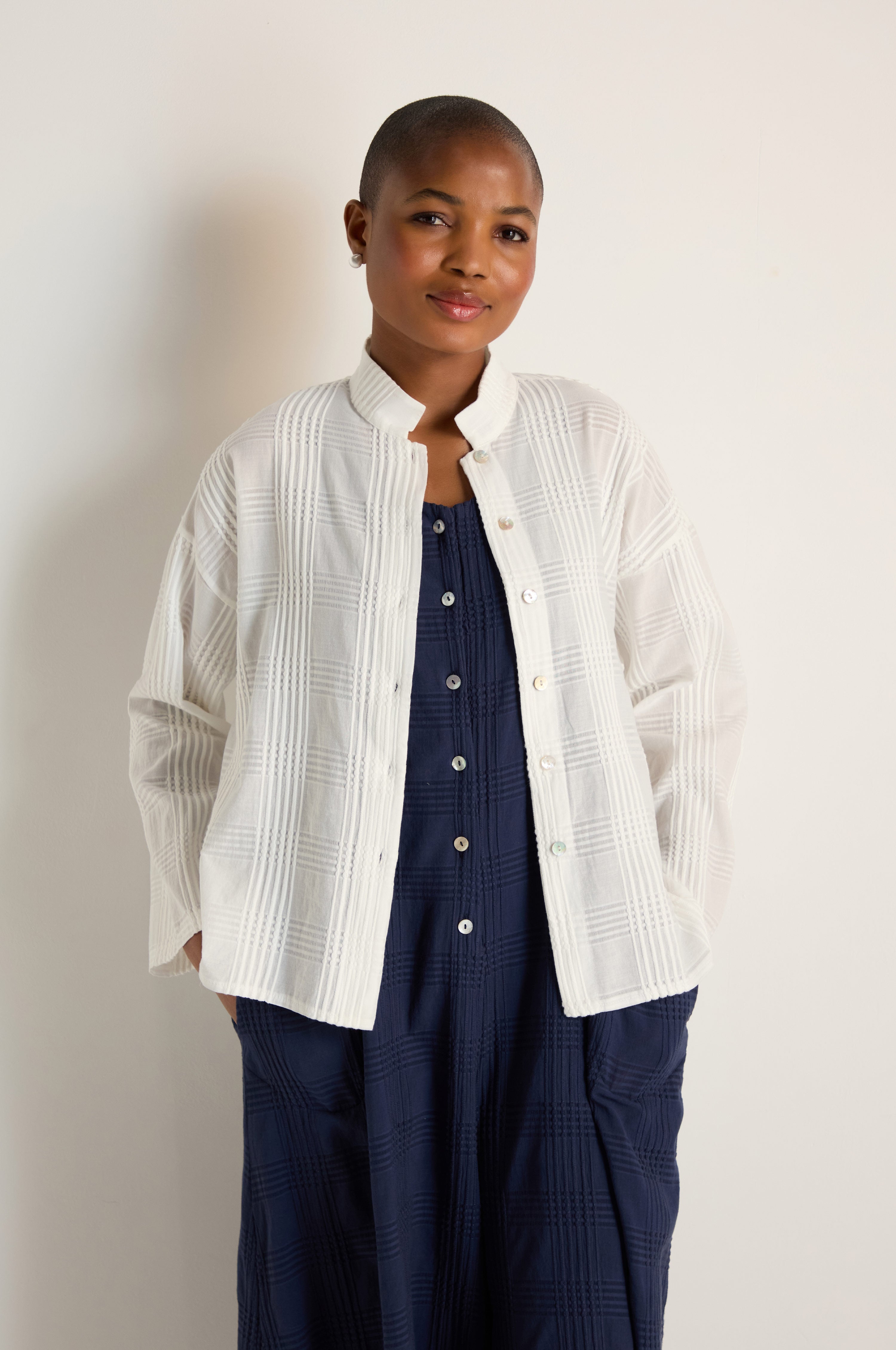 Self Check White Boxy Shirt