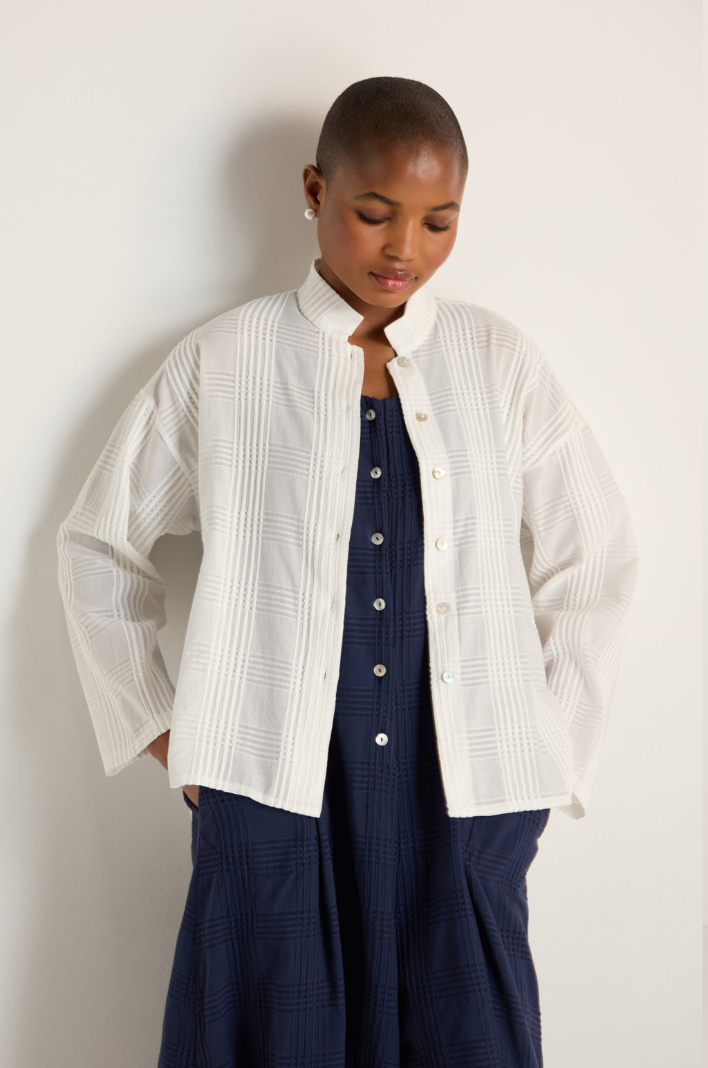 Self Check White Boxy Shirt
