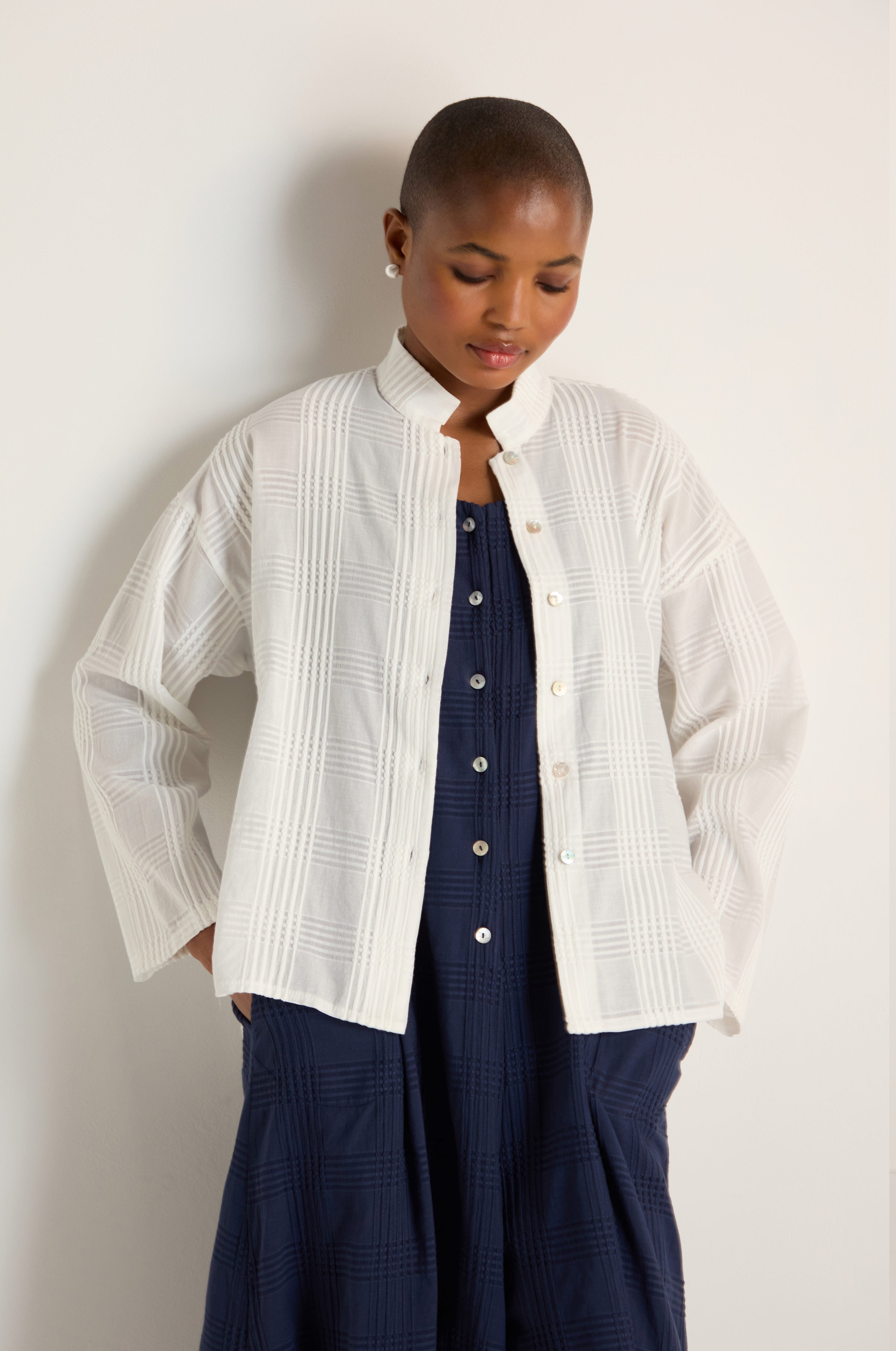 Self Check White Boxy Shirt