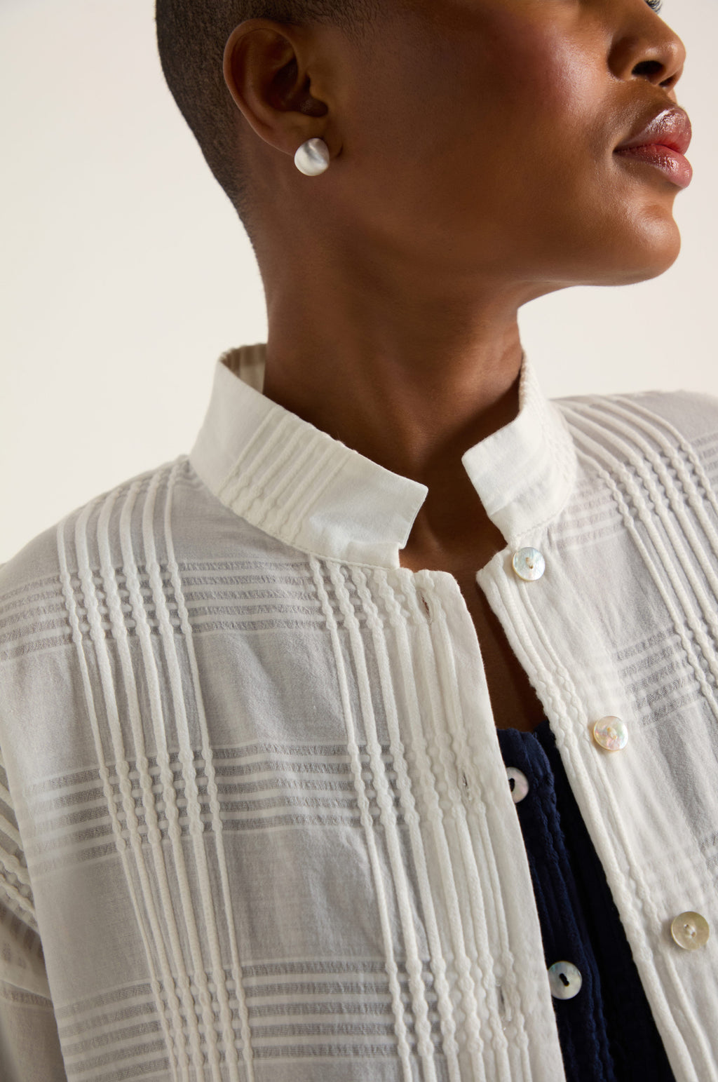 Self Check White Boxy Shirt