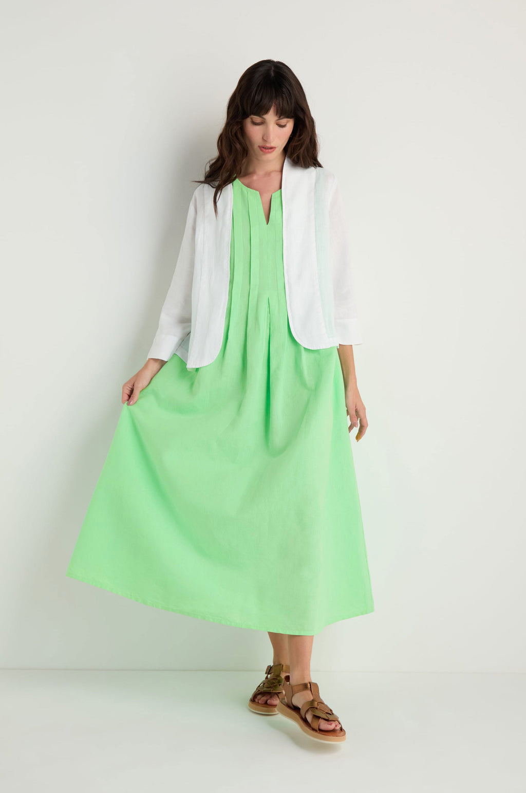 White Linen Cropped Jacket