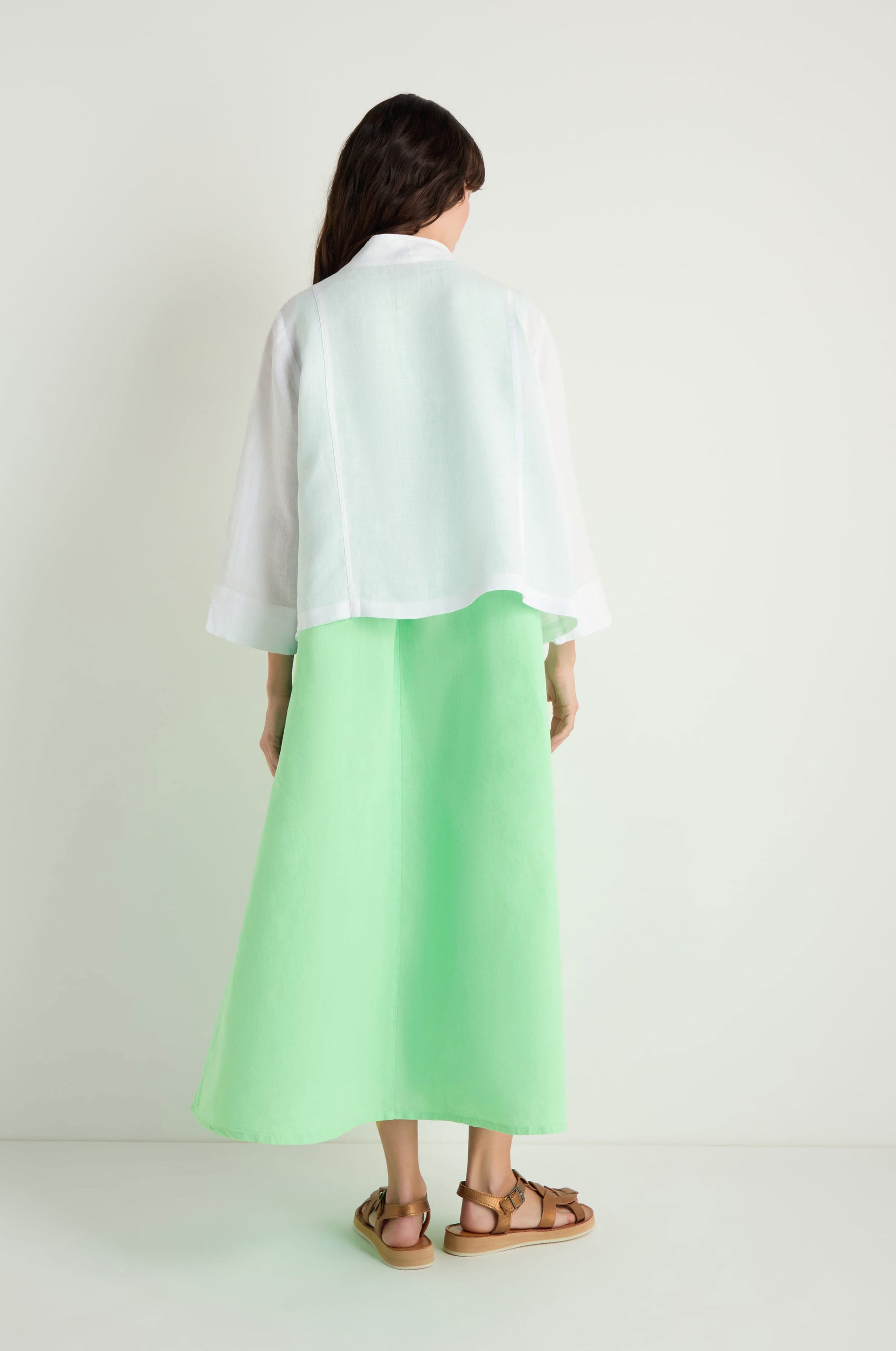 White Linen Cropped Jacket