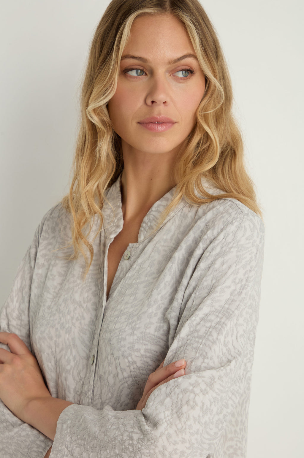 Animal Textured Jacquard Nehru Shirt