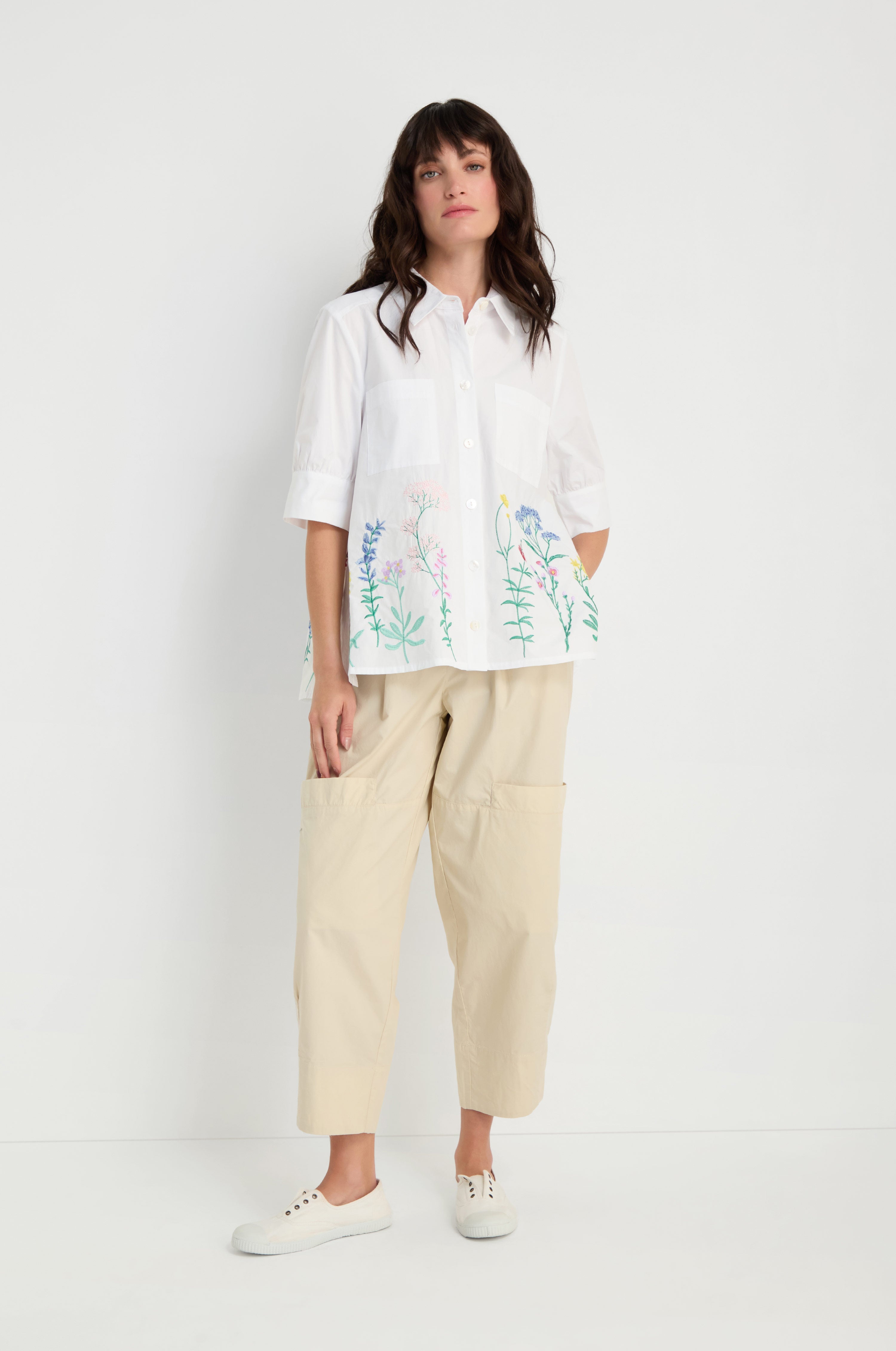 Embroidered Hem Shirt