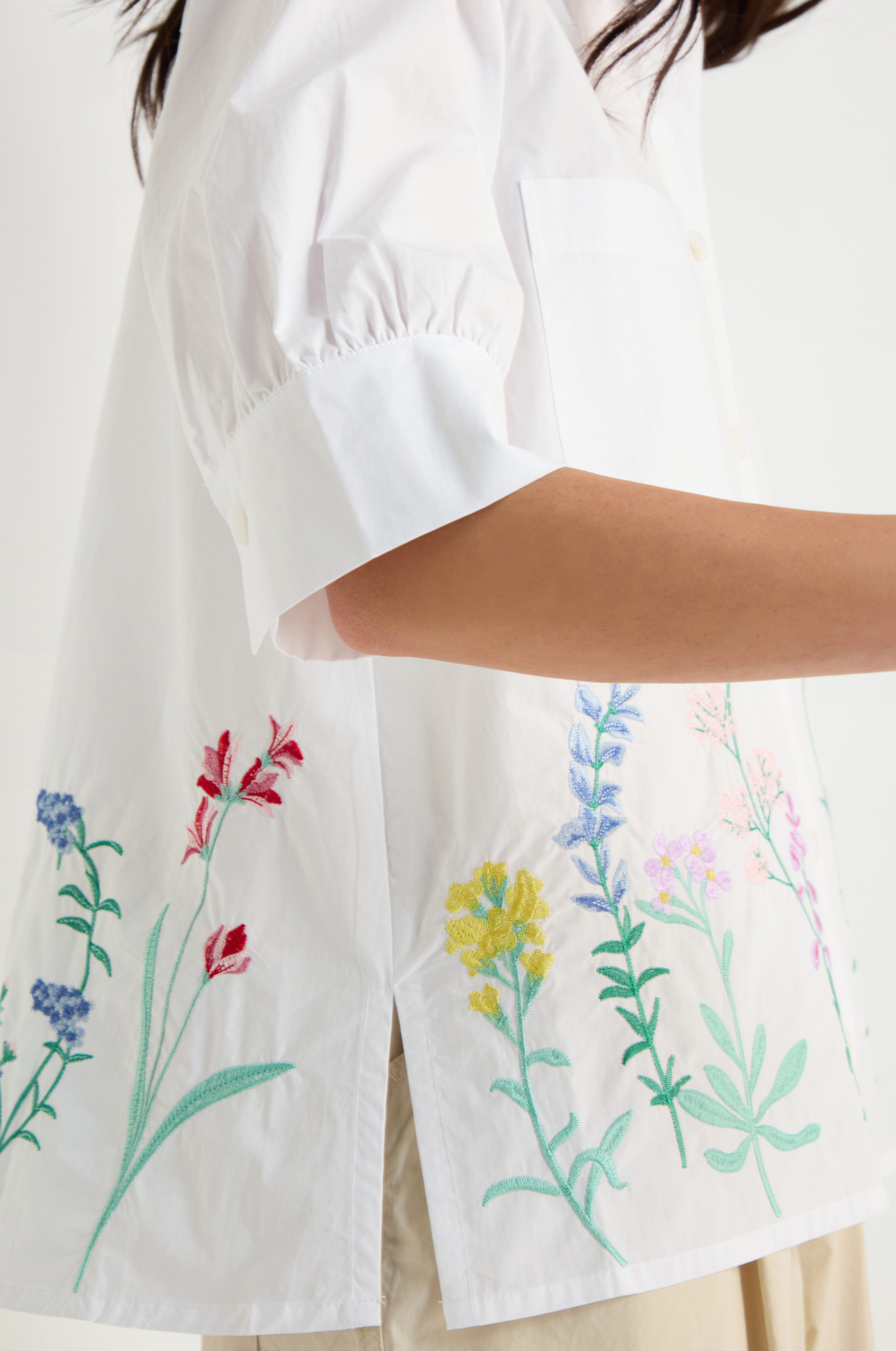 Embroidered Hem Shirt
