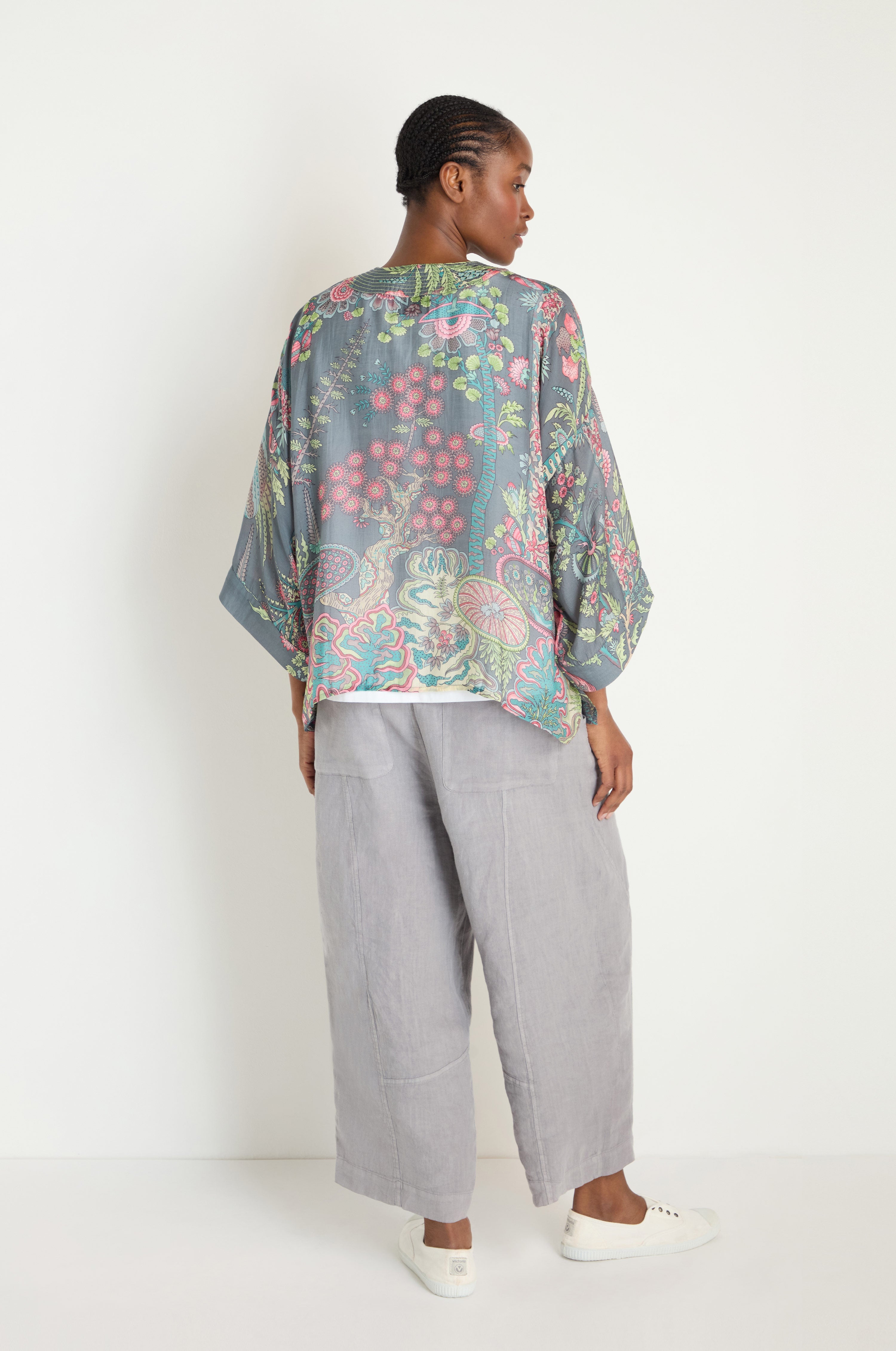 Boho Garden Slate Print Kimono