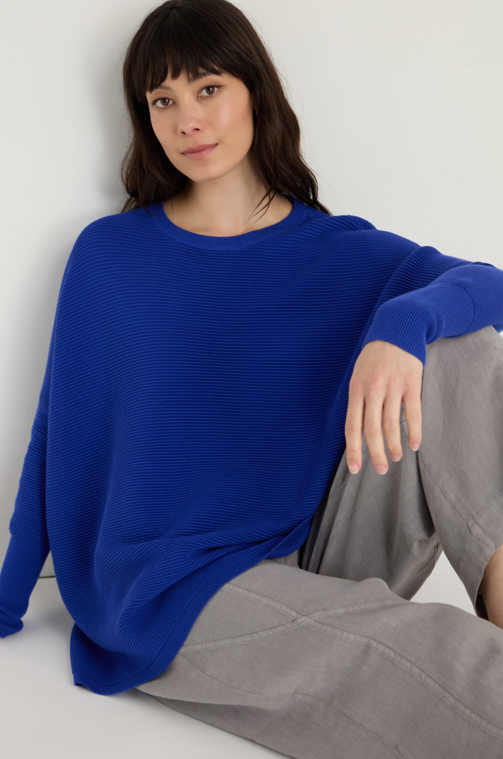 Round Neck Ribbed Jumper