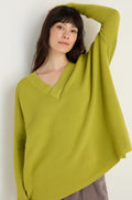 V-Neck Ribbed Ochre Jumper