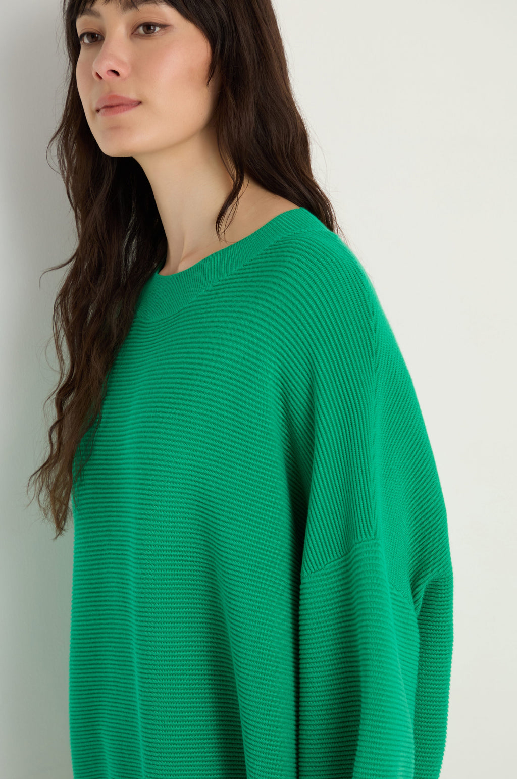 Wide Sleeve Ribbed Jumper