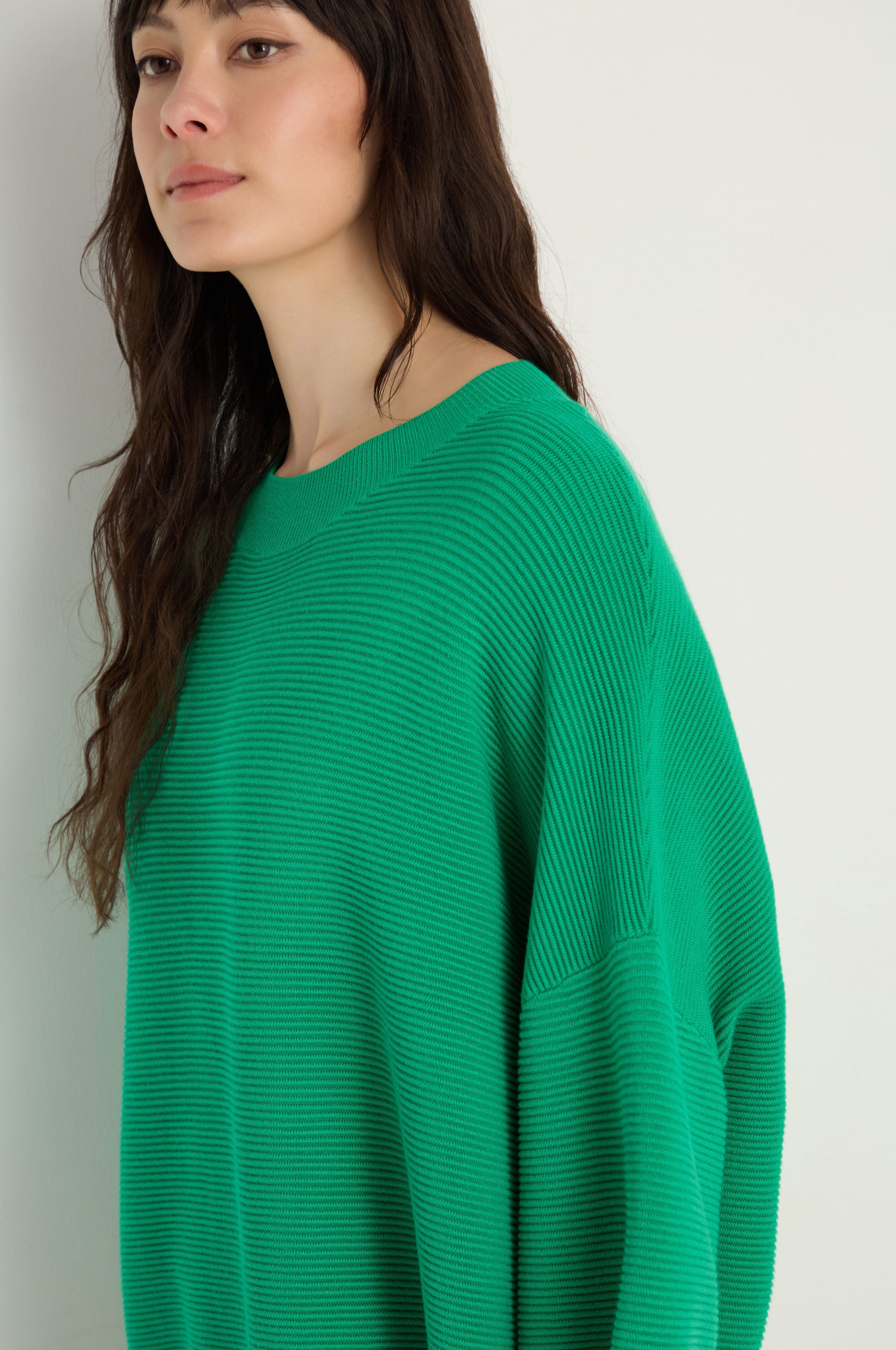 Wide Sleeve Ribbed Jumper